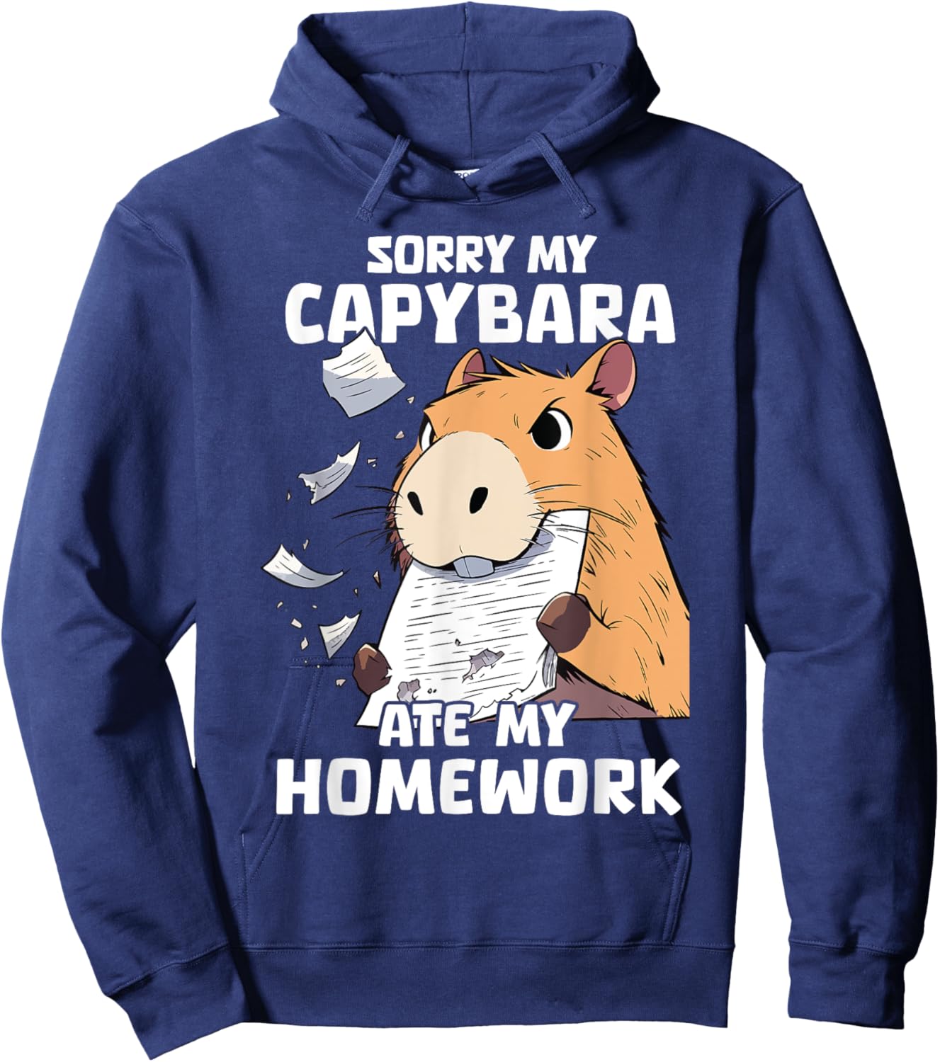 Sorry My Capybara Ate My Homework Funny Capybaras School Hoodie - Hoodie | Navy