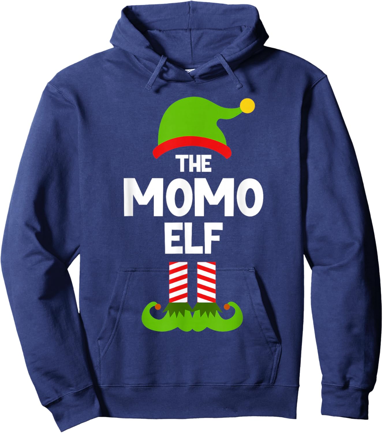 I'm The Momo Elf Christmas Family Pajama Funny Hoodie - Hoodie | Navy