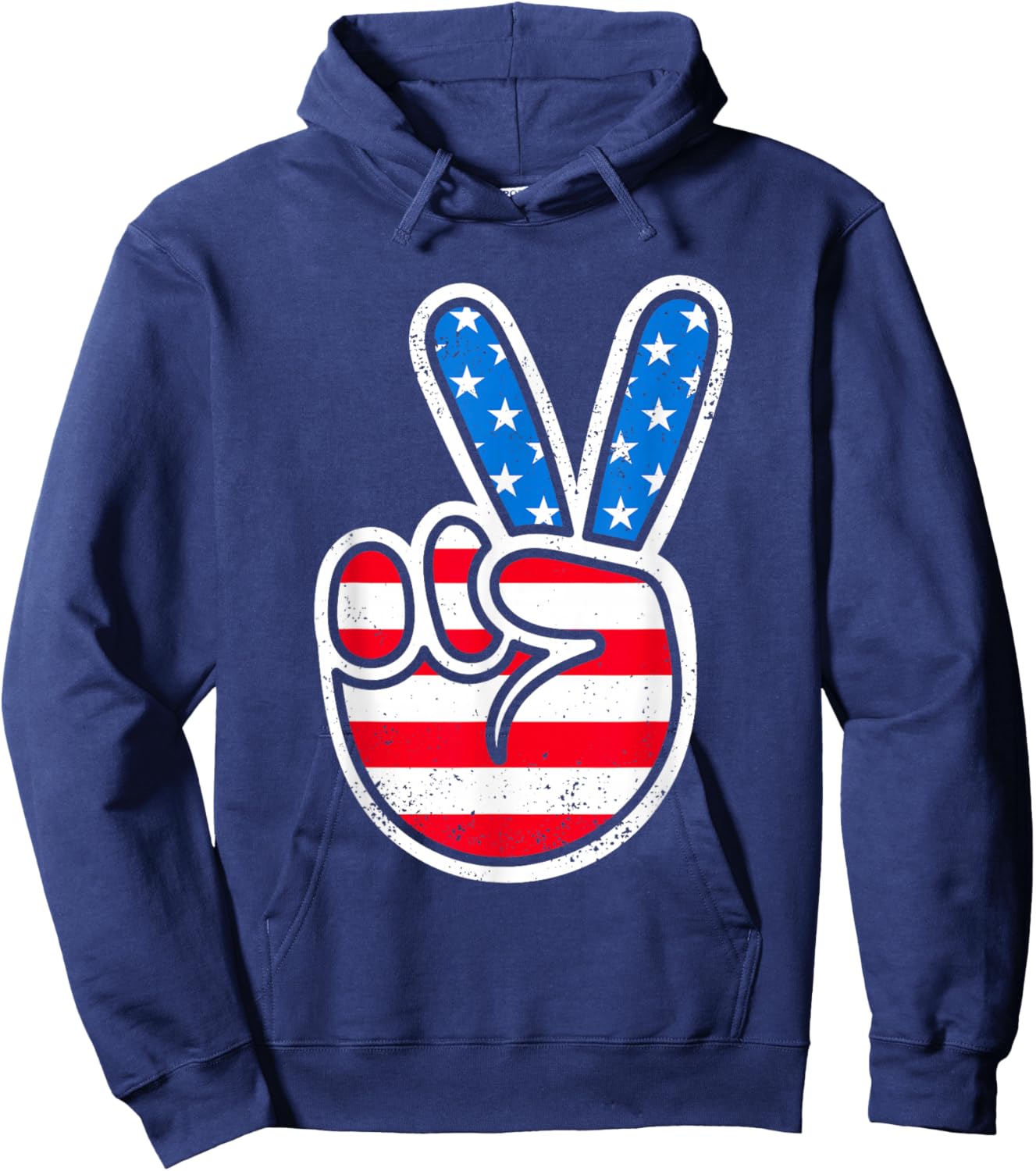 American Flag Peace Sign 60s 70s 80s Patriotic Boys Toddler Hoodie - Hoodie | Navy