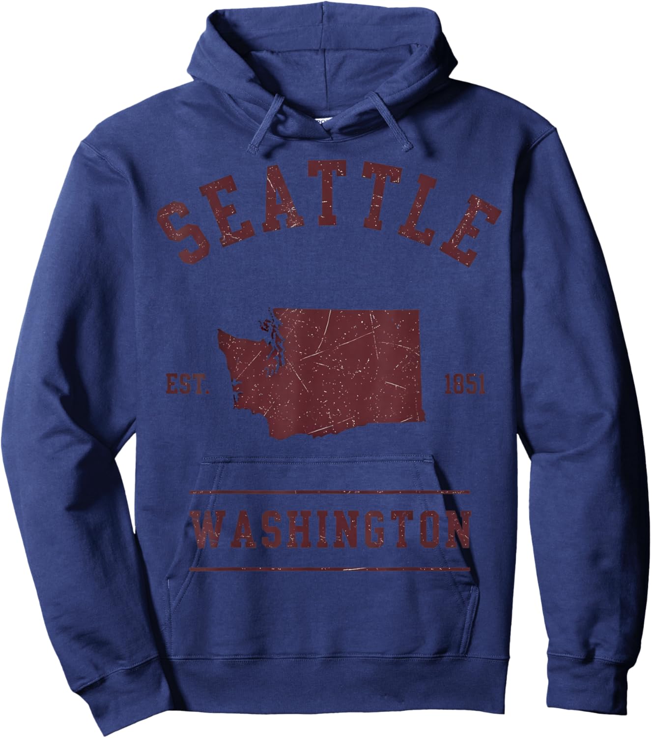 Seattle Est 1851 Washington State Hoodie - Hoodie | Navy