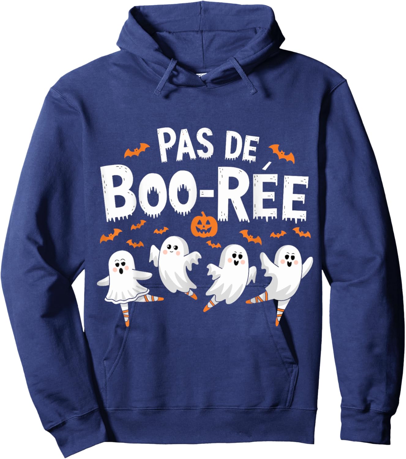 Pas De Boo-rée Ghost Ballet Dancer Funny Halloween Ballet Hoodie - Hoodie | Navy