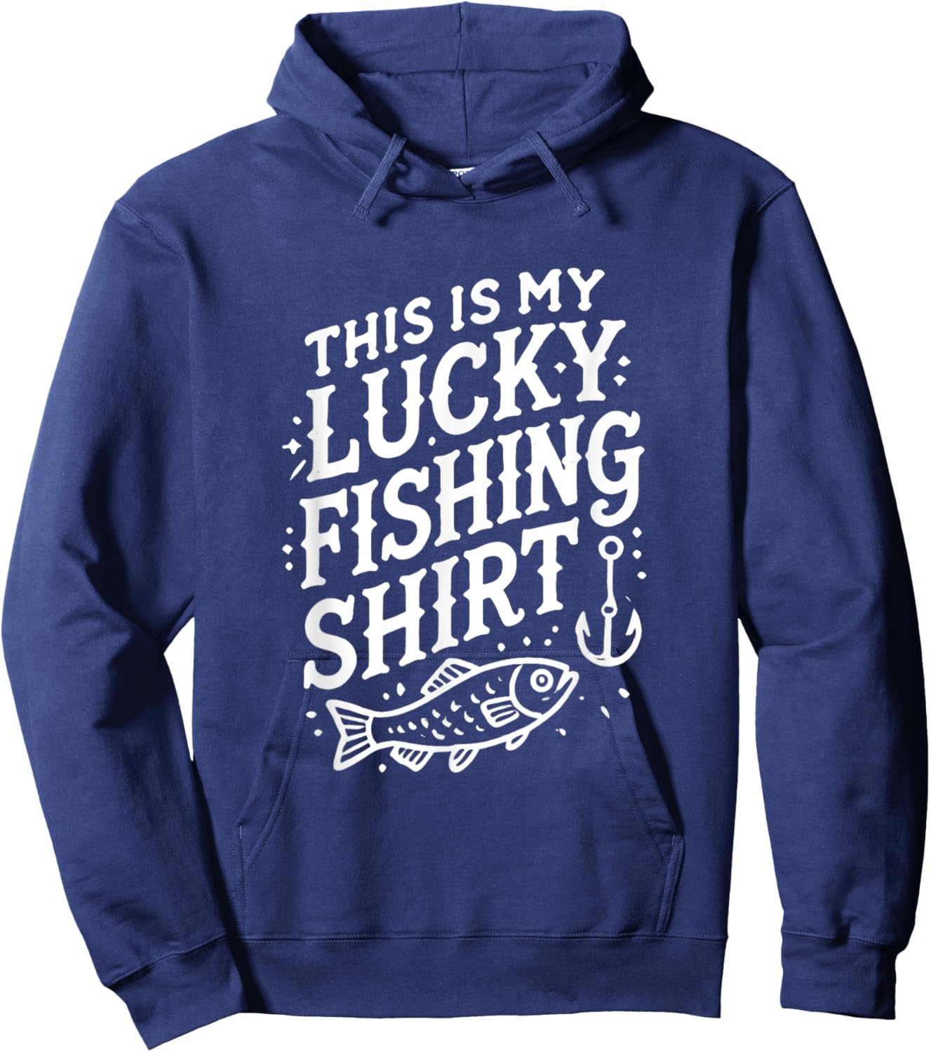 This Is My Lucky Fishing Gear - Funny Fisherman Artwork Hoodie - Hoodie | Navy