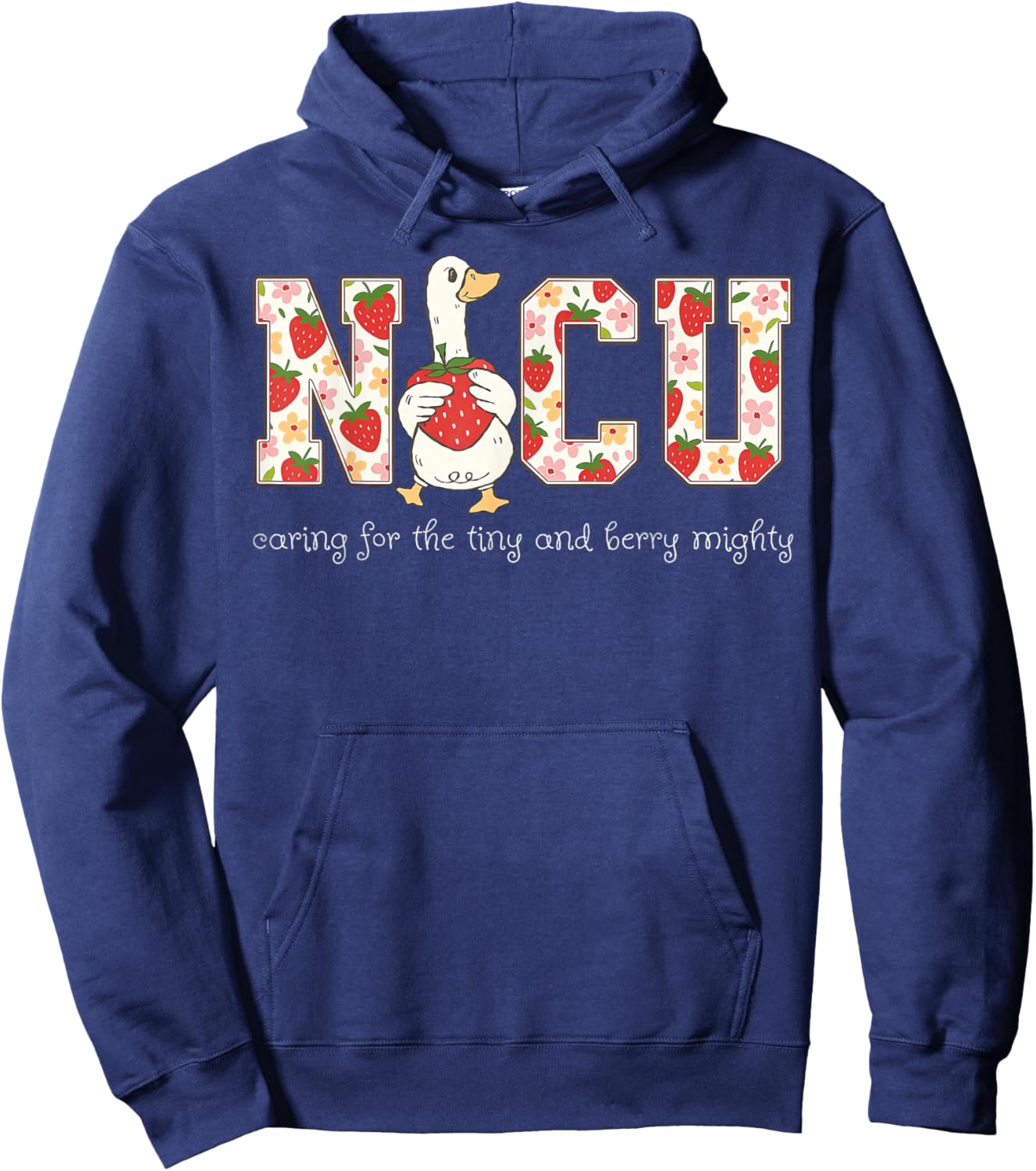 NICU Nurse Goose Strawberry Neonatal Intensive Care Unit RN Hoodie - Hoodie | Navy