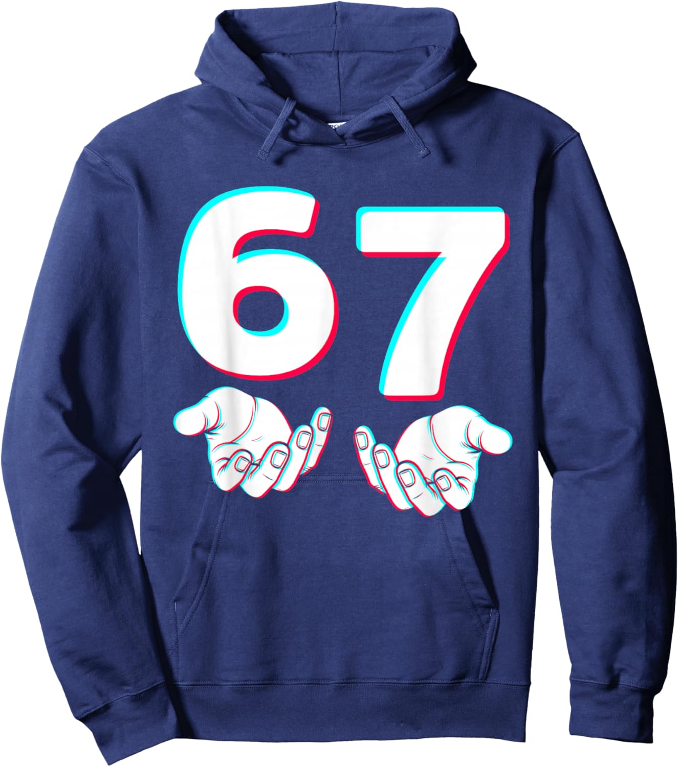 67 Gen Alpha Six Seven Italy 6 7 Brain Red Gaming Meme Hoodie - Hoodie | Navy