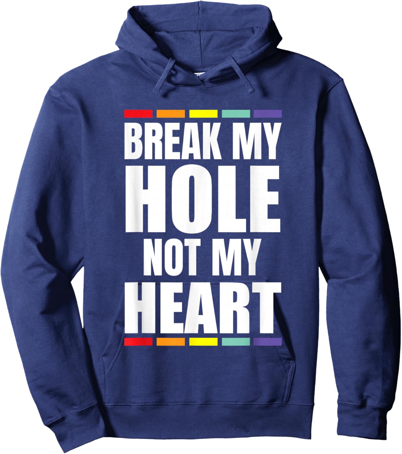 Break My Hole not My Heart Pride Rainbow Queer Gay CSD LGBTQ Hoodie - Hoodie | Navy