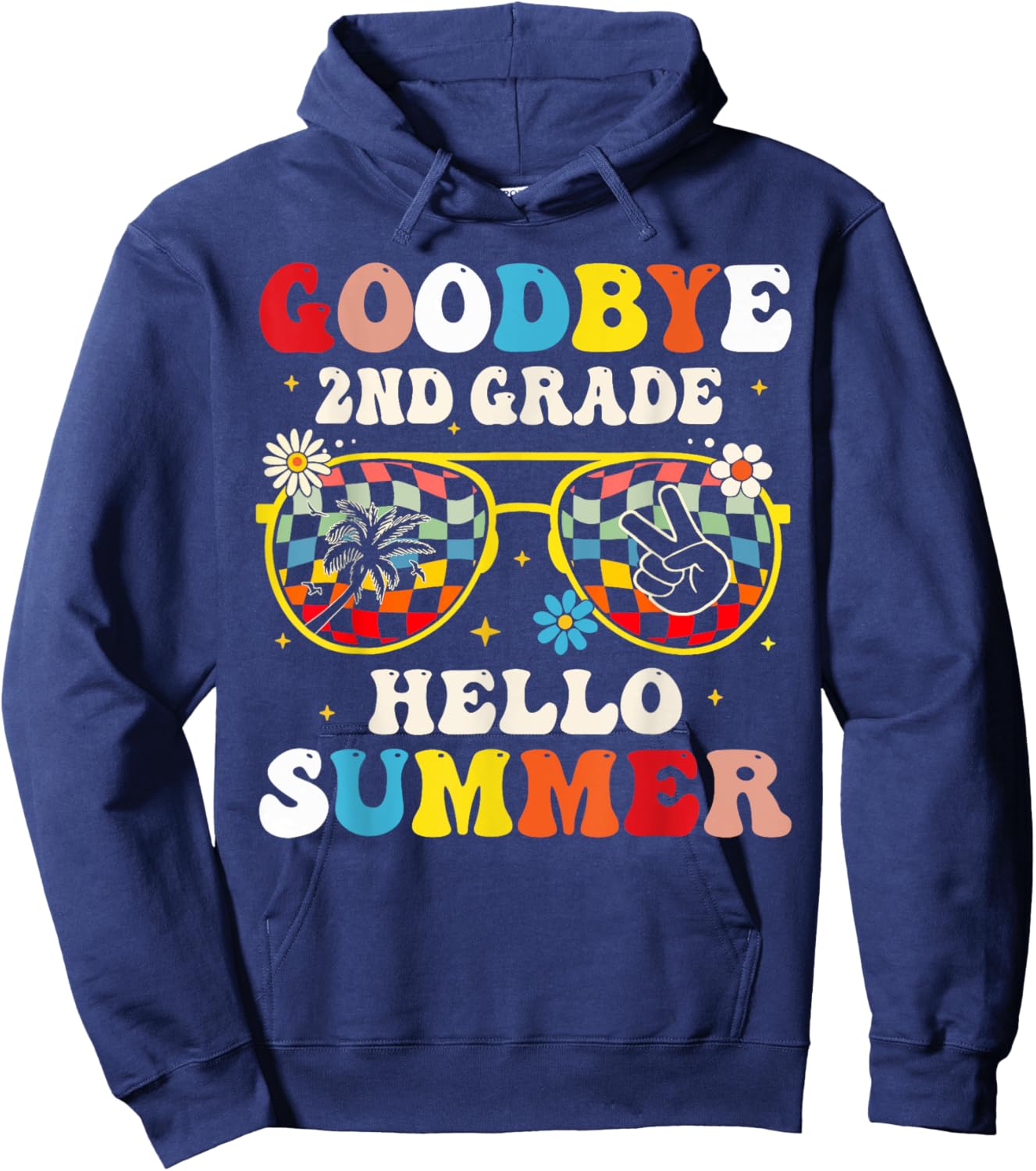 Goodbye 2nd Grade Graduation To 3rd Grade Hello Summer Kids Hoodie - Hoodie | Navy