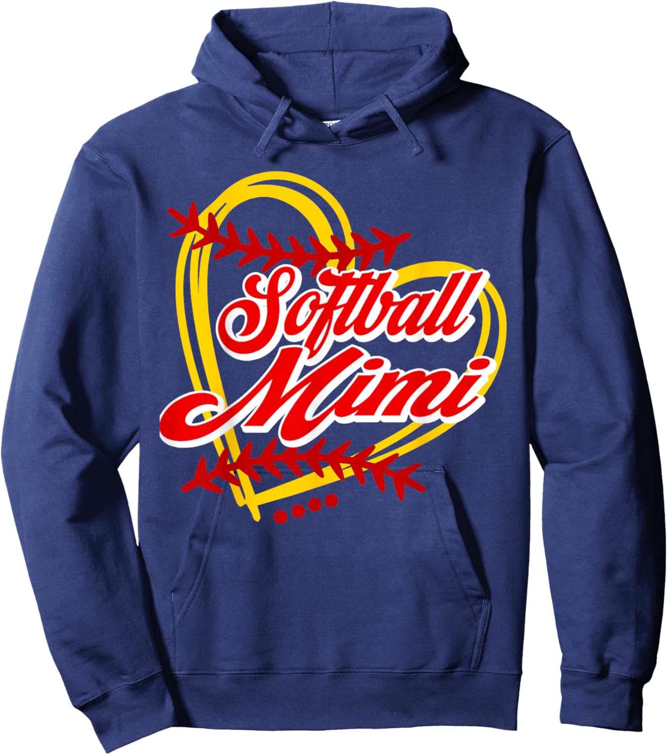 Softball Mimi Heart Softball Player Lover Hoodie - Hoodie | Navy