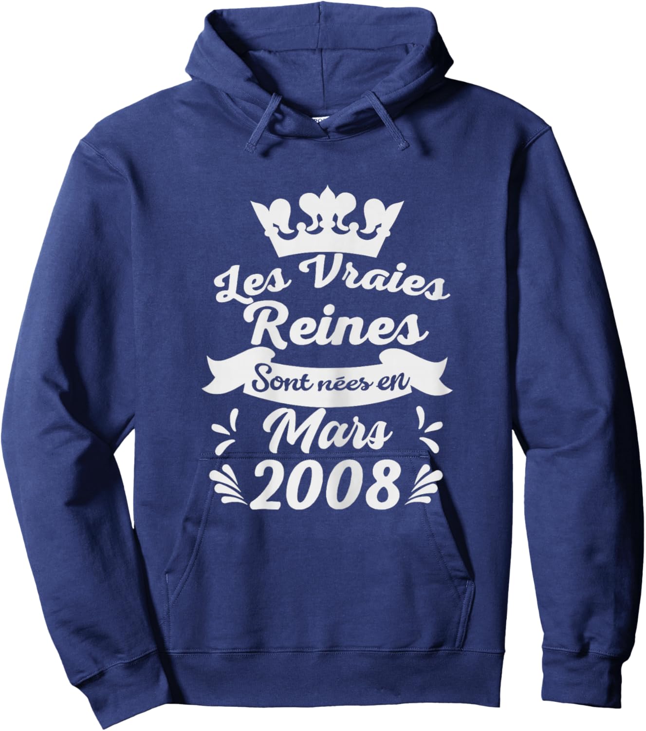 Les Vraies Reines sont Nées en Février 2008 - Cadeau 18 Ans Hoodie - Hoodie | Navy