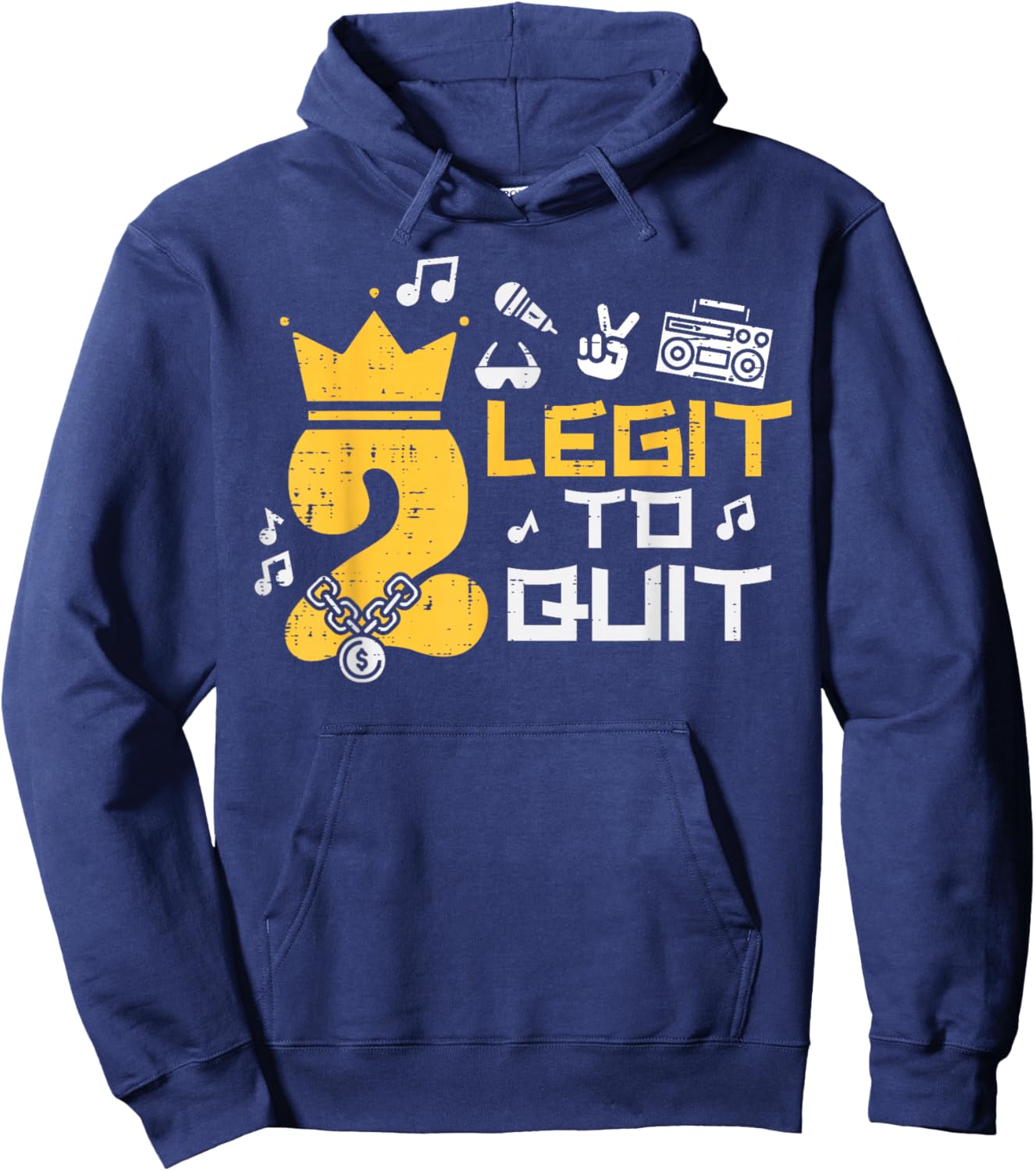 2nd Birthday 2 Legit To Quit Crown Boys Girls Toddler Kids Hoodie - Hoodie | Navy