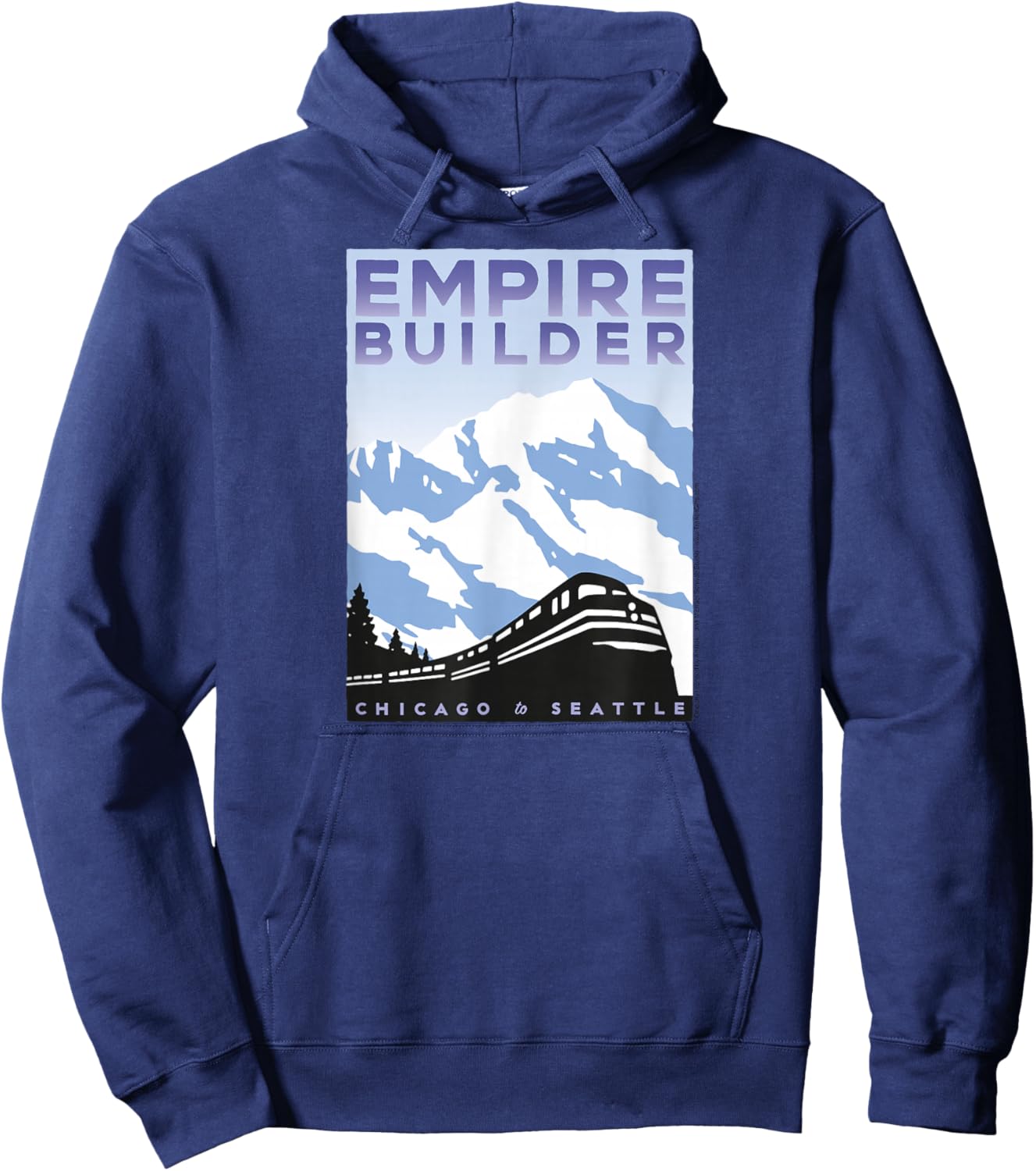 Empire Builder (Chicago to Seattle) Hoodie - Hoodie | Navy