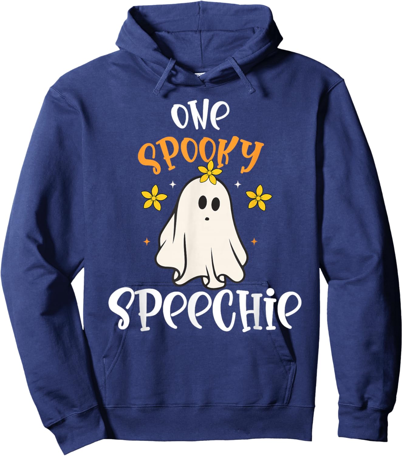 SLP Halloween Spooky Speechie Halloween Speech Therapy Hoodie - Hoodie | Navy