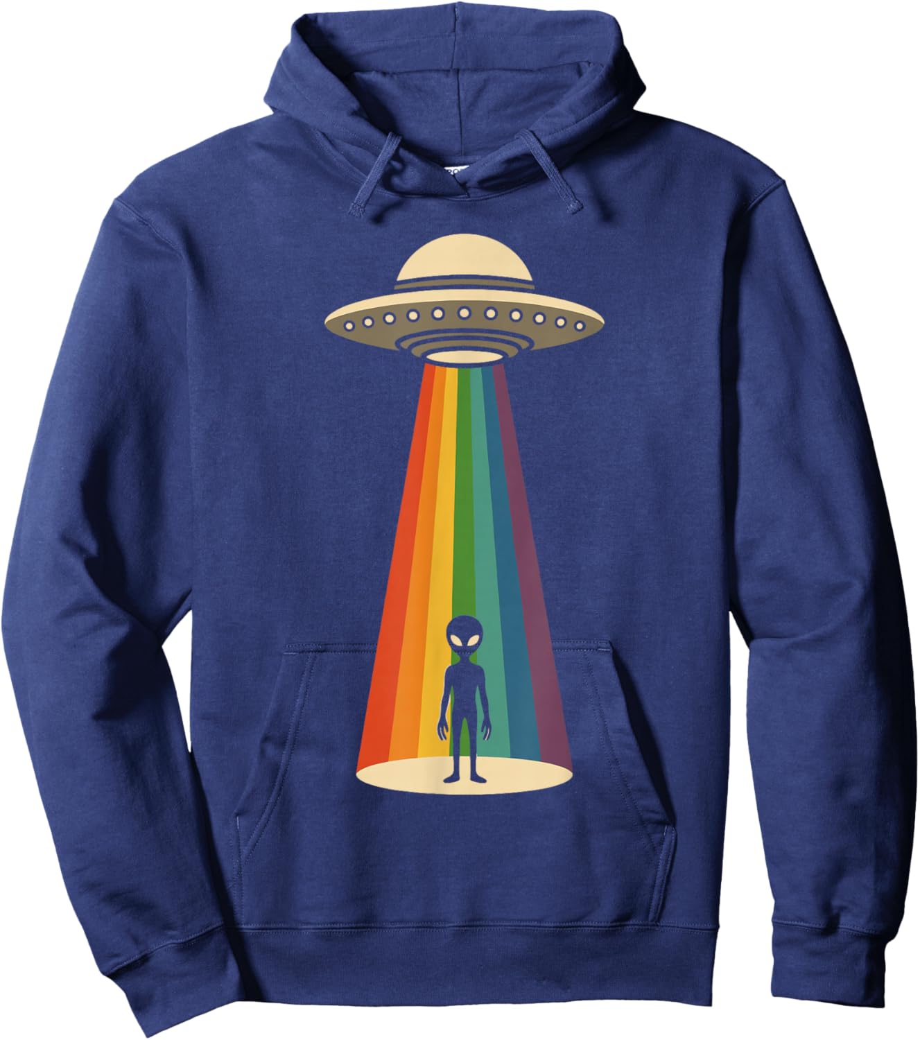 UFO Alien Abduction Extraterrestrial Vintage Aliens Lover Hoodie - Hoodie | Navy