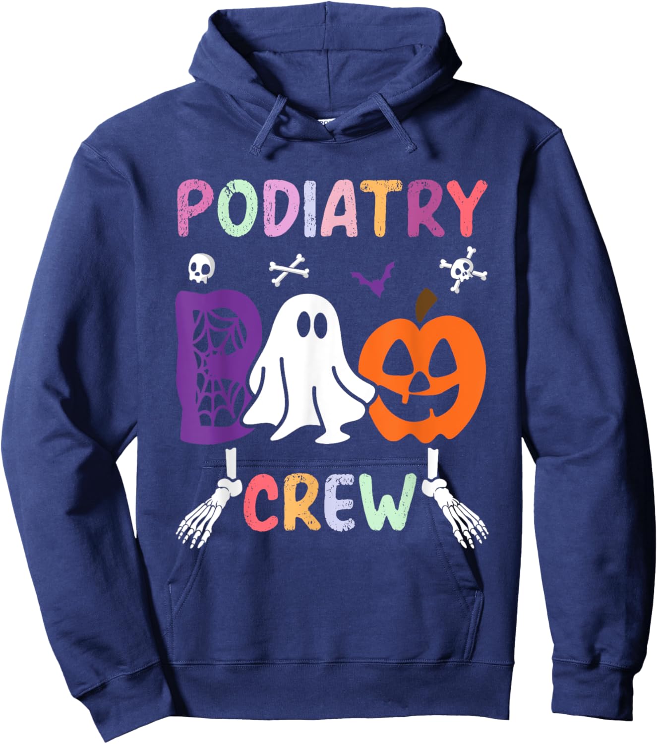 Podiatry Boo Crew Ghost Gift Halloween Spooky Costume Hoodie - Hoodie | Navy