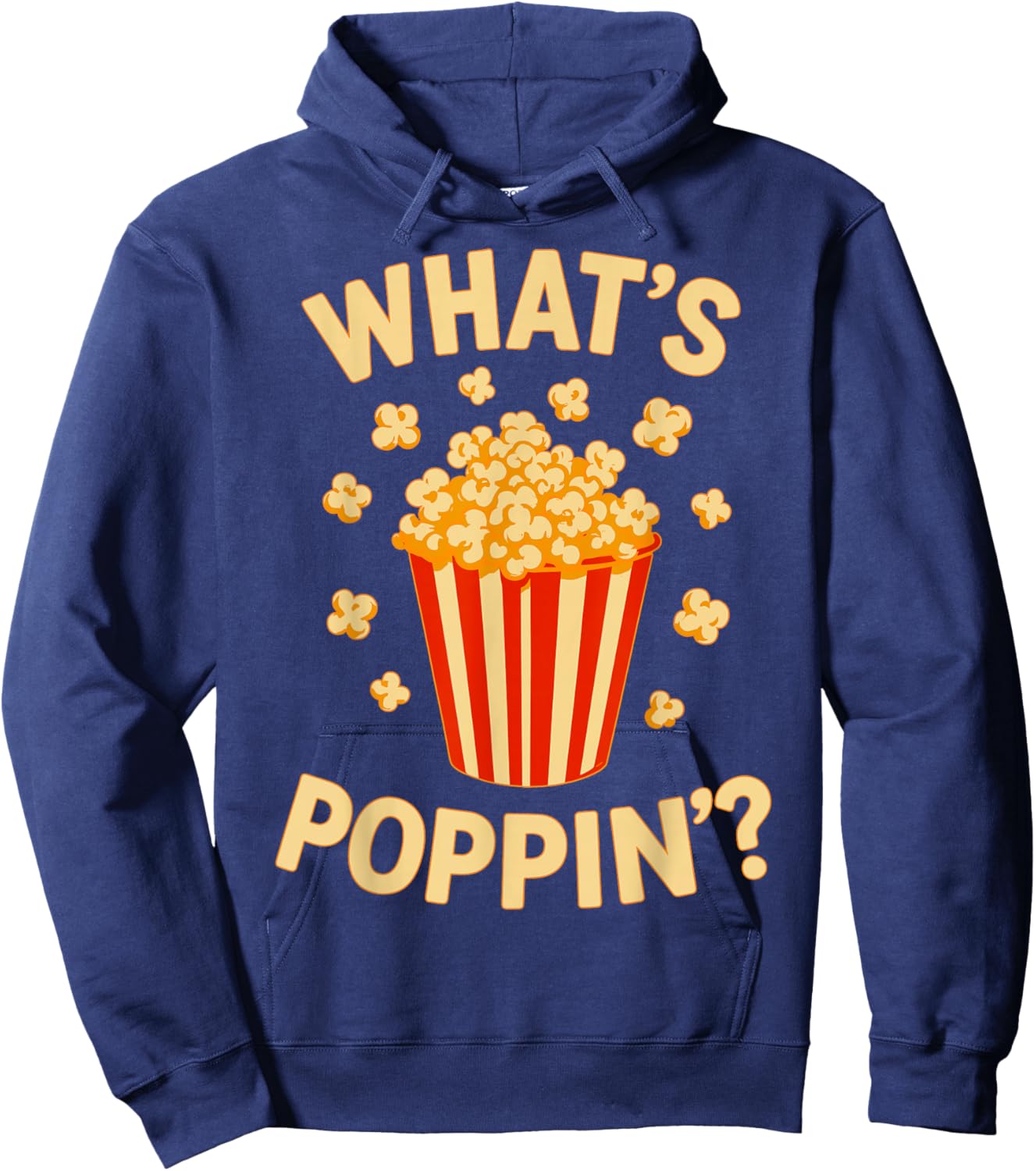 What's Poppin Popcorn Movie Night Cinema Hoodie - Hoodie | Navy