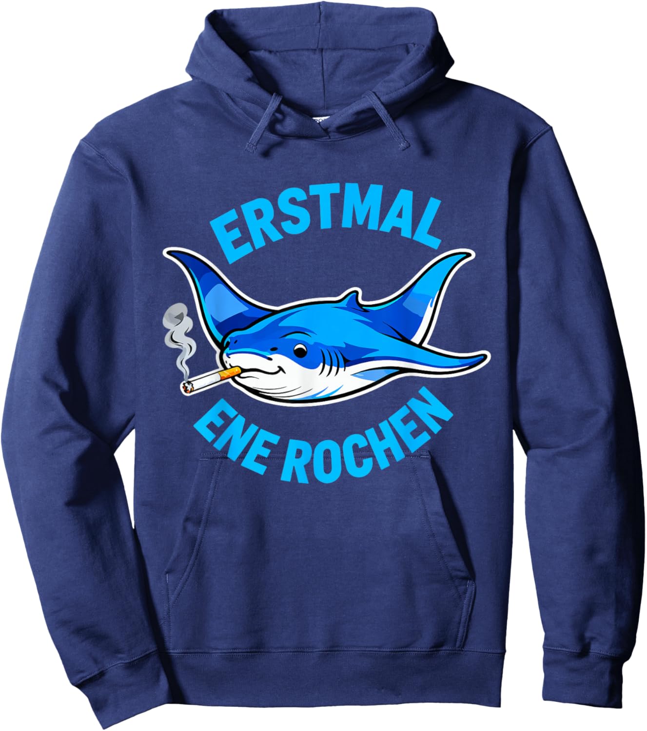 Ersmal Ene Rochen Lustiges Raucher Wortspiel Rauchen Hoodie - Hoodie | Navy