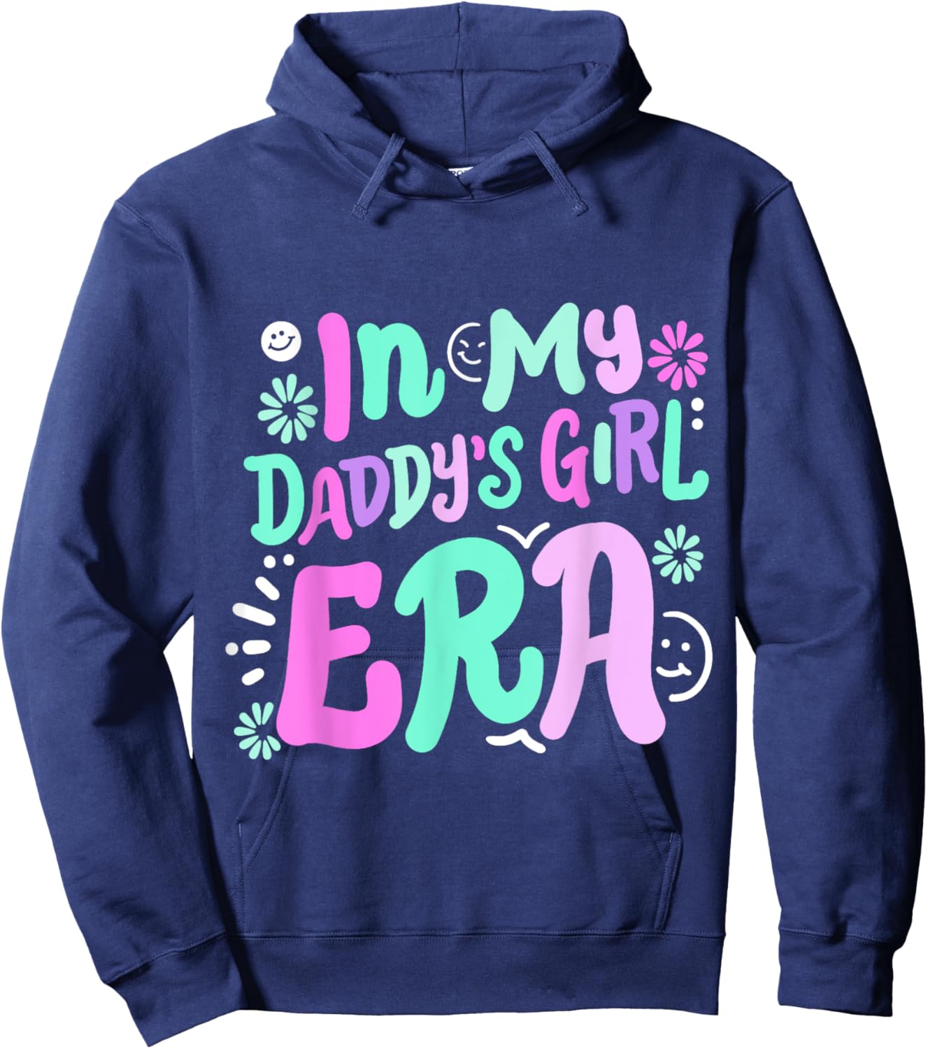 In My Daddy's Girl Era Retro Groovy Girls Kids Father's Day Hoodie - Hoodie | Navy