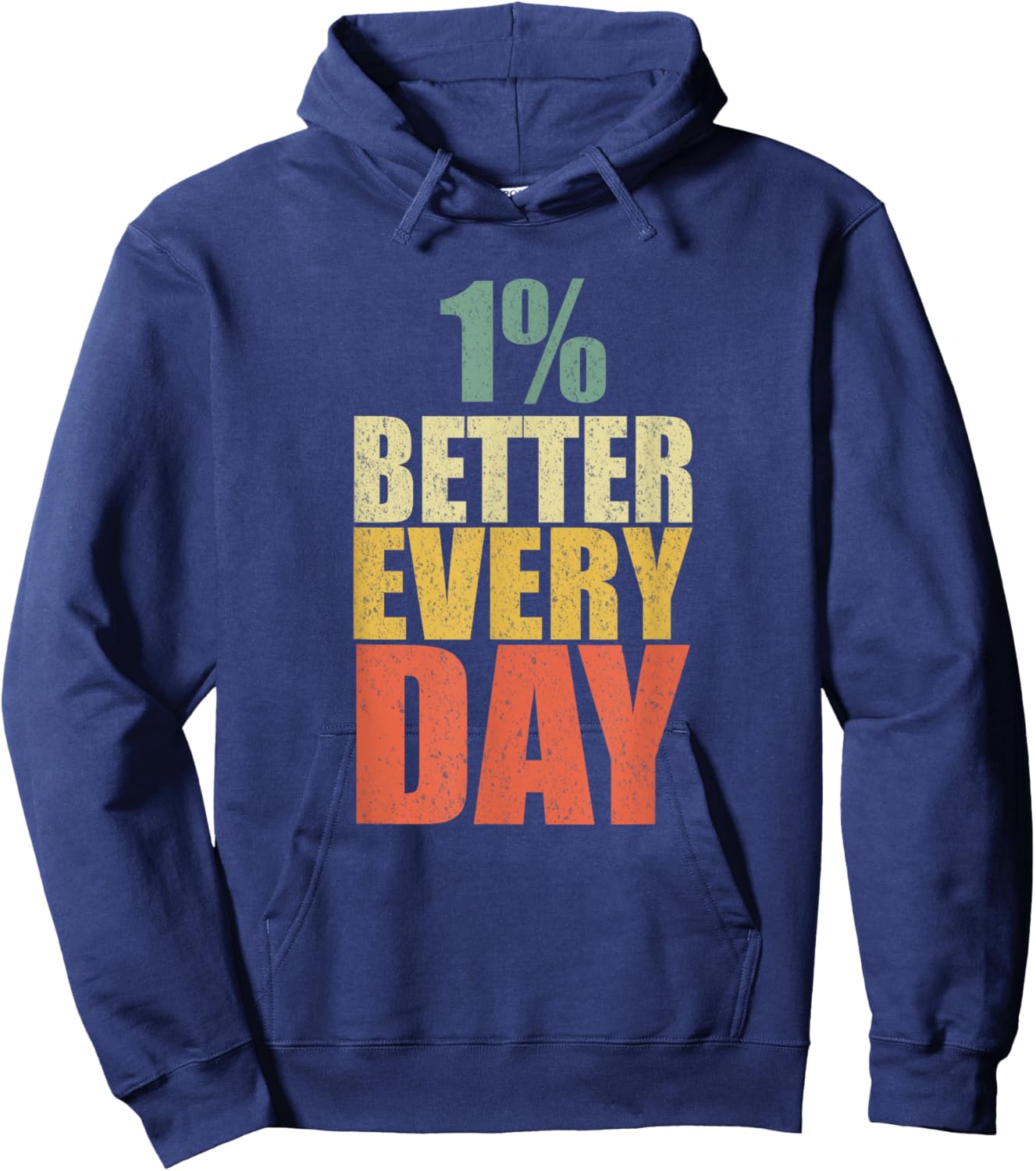 Motivational 1% Better Every Day Workout Gym Inspirational Hoodie - Hoodie | Navy