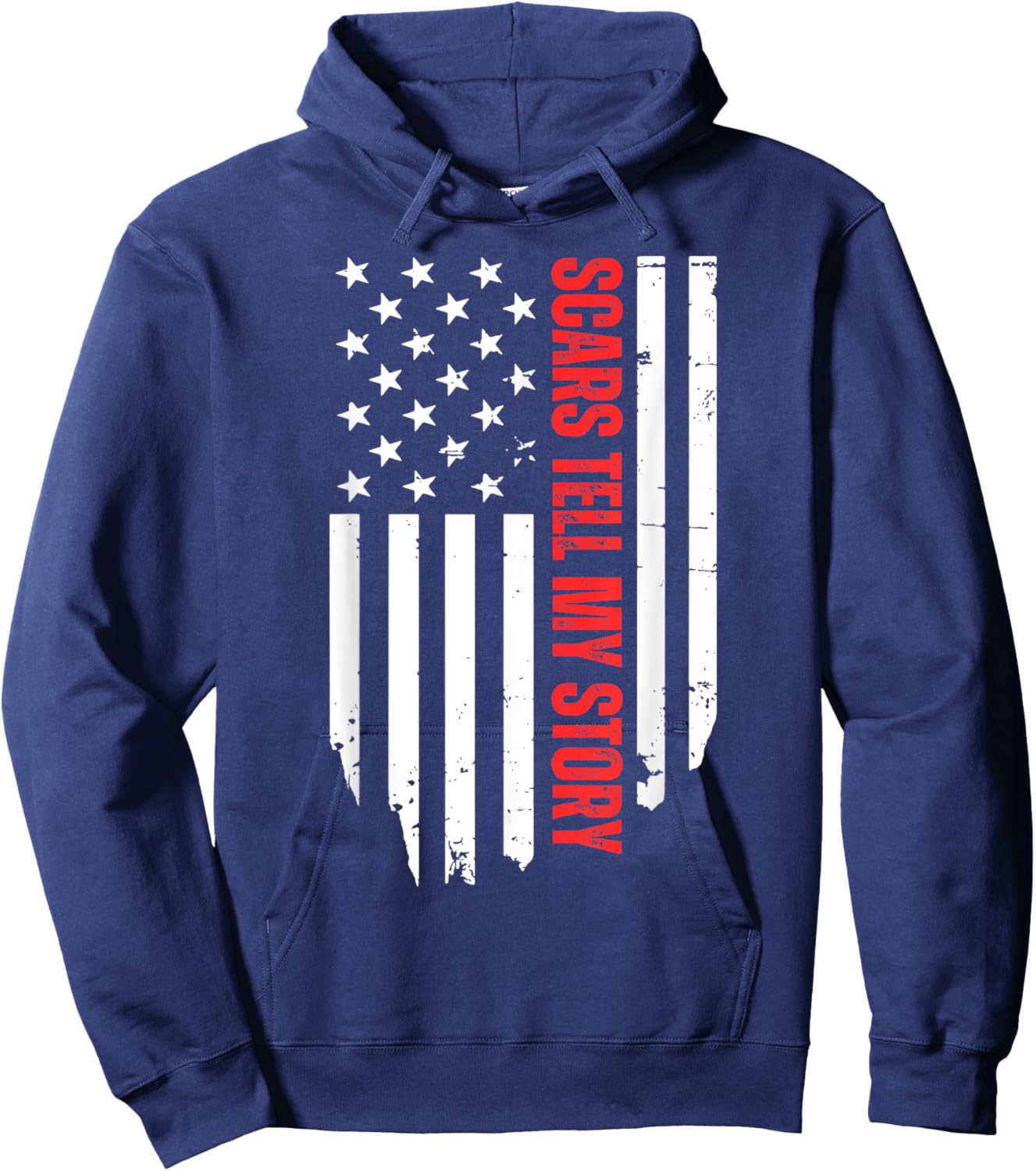 Burn Survivor United States Flag Scars and Stripes Hoodie - Hoodie | Navy