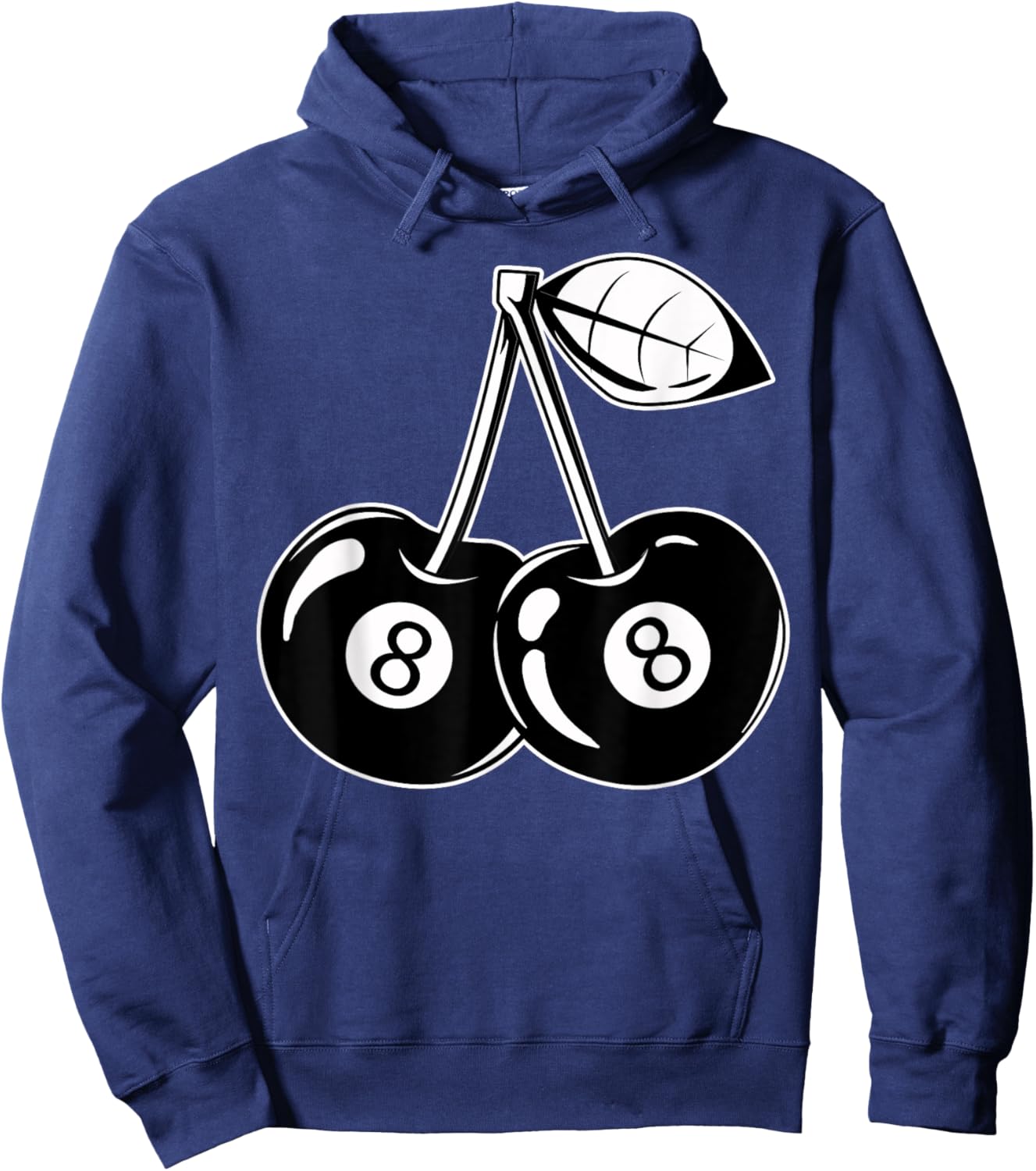 Lucky 8 Ball Black Cherry Lover Y2K Aesthetic Pool Billiard Hoodie - Hoodie | Navy