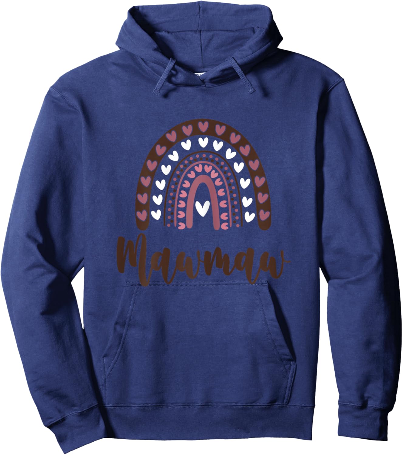 Mawmaw Boho Rainbow Hearts Love Family Grandma Maw-Maw Hoodie - Hoodie | Navy