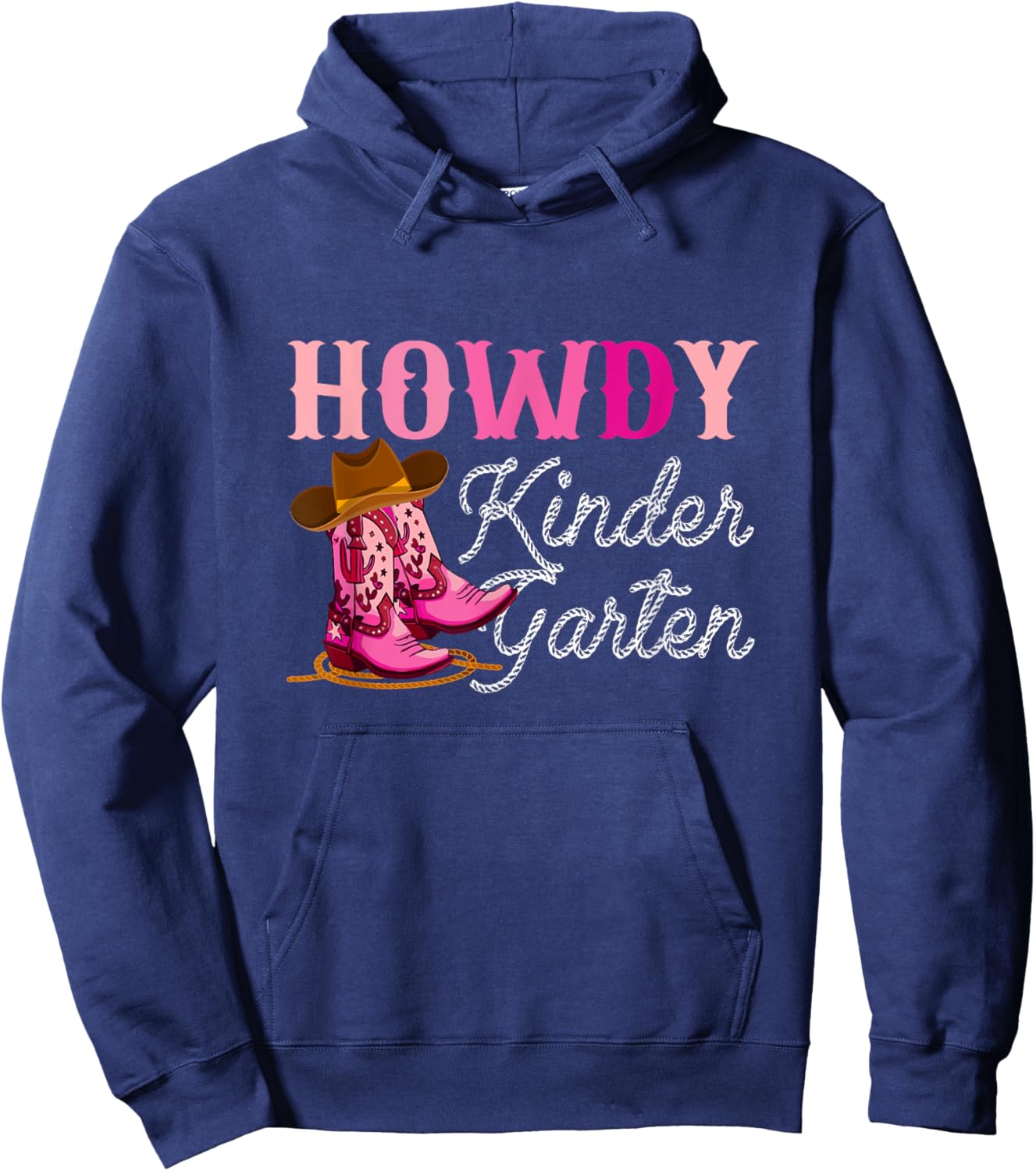 Howdy Kindergarten Teacher Rodeo Country Western Cowgirl Hoodie - Hoodie | Navy