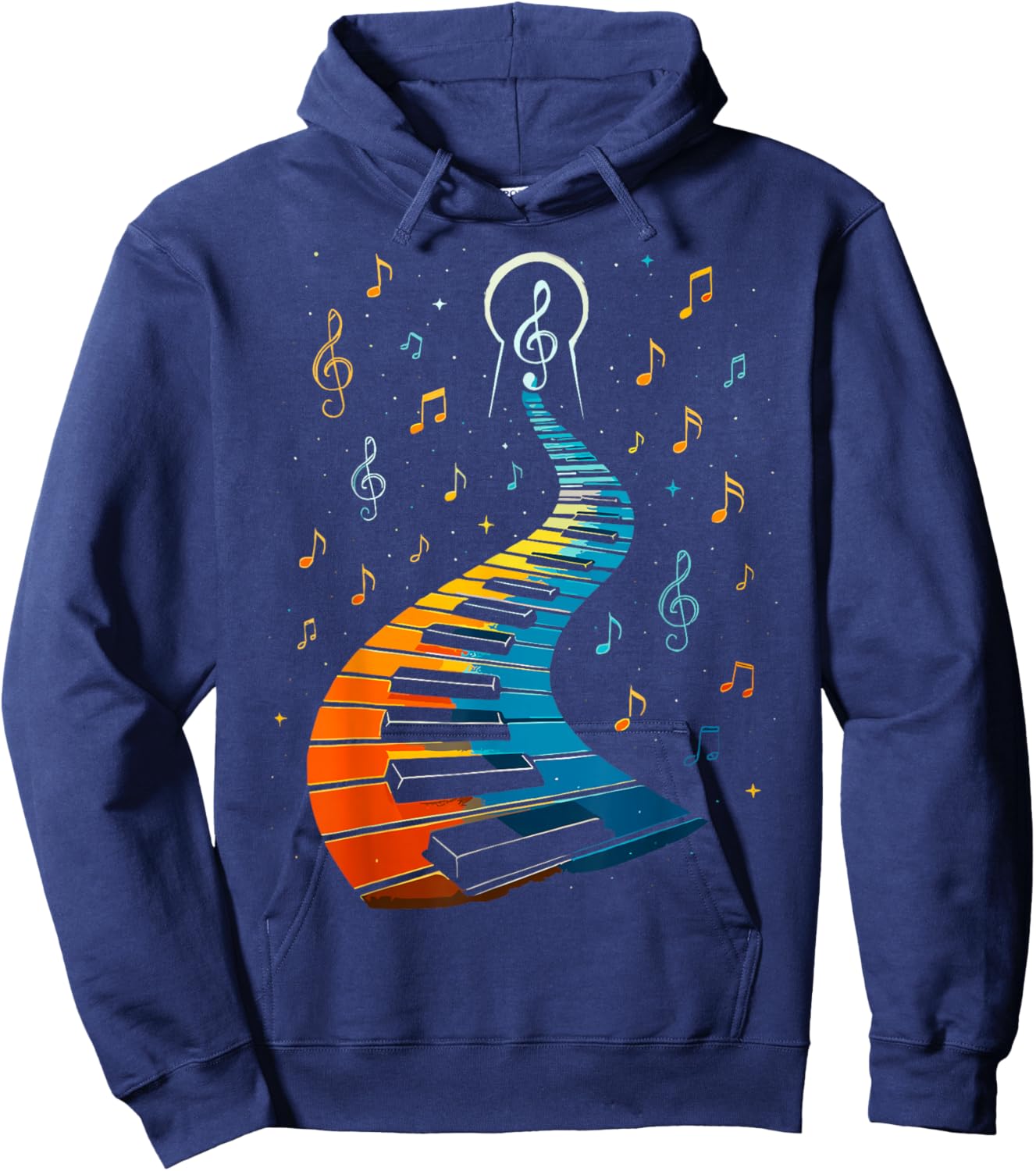 Piano Keyboard Keys Music Notes Pianist Hoodie - Hoodie | Navy