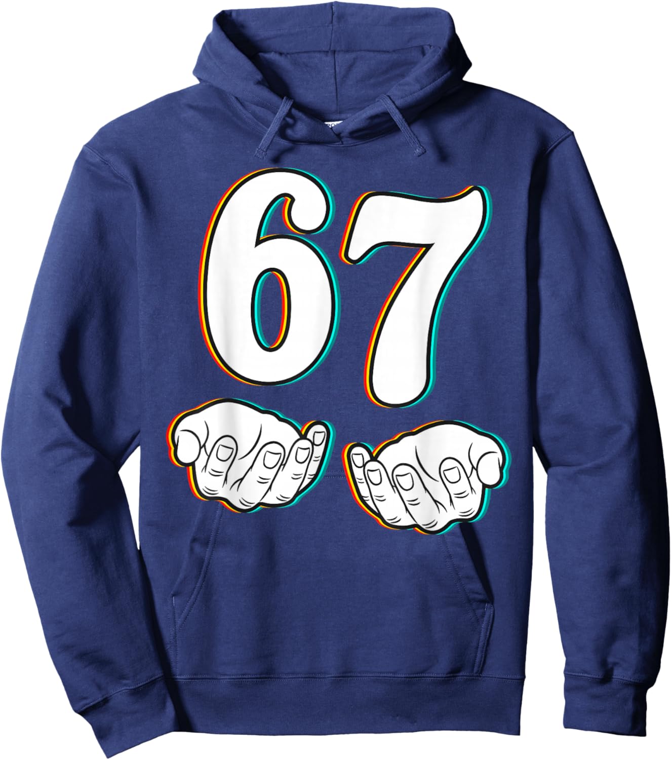 67 Funny Meme Number Six Seven Teen Student Teacher Matching Hoodie - Hoodie | Navy