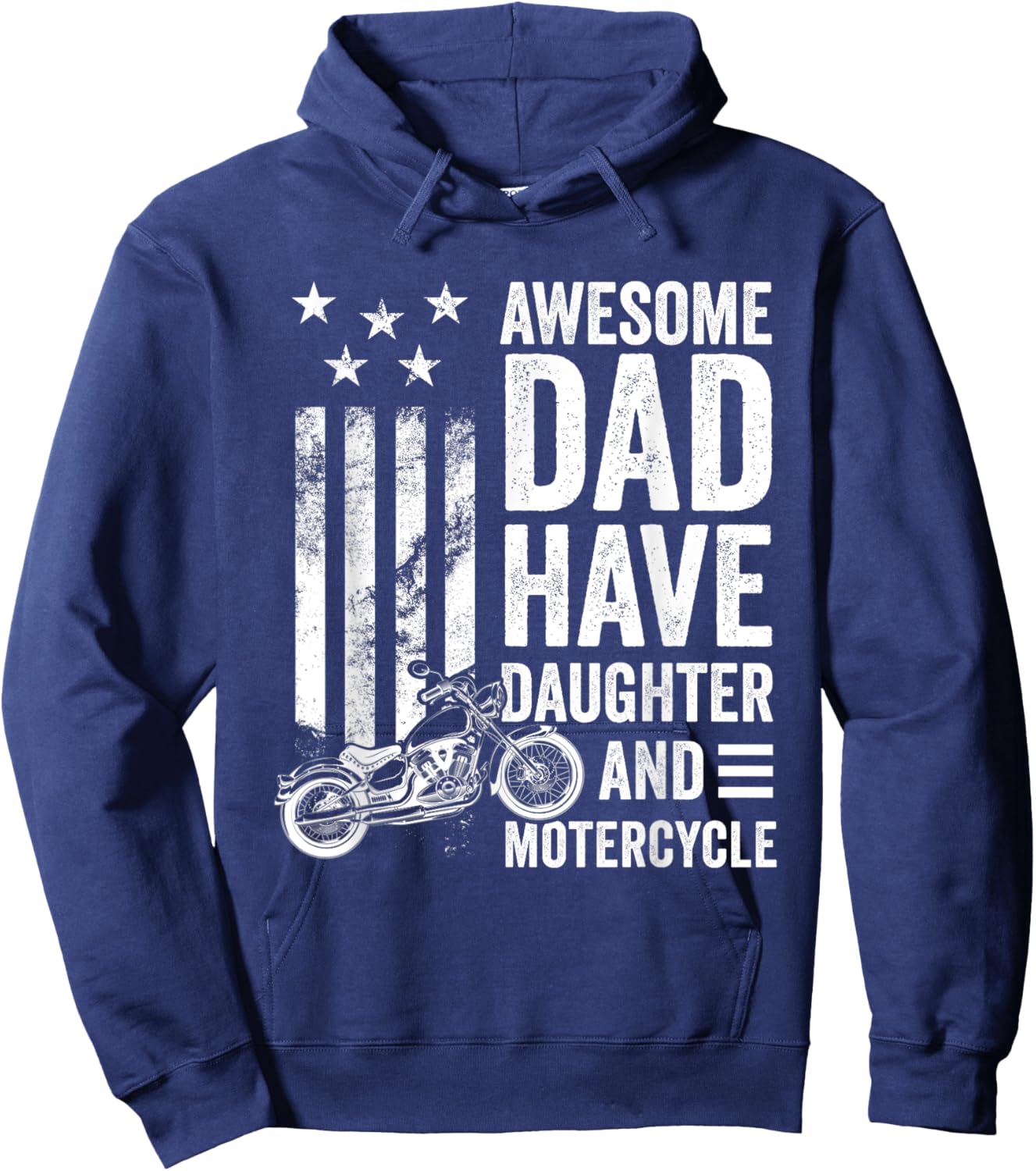 Awesome Dads Have Daughters And Motorcycle Father's Day Hoodie - Hoodie | Navy