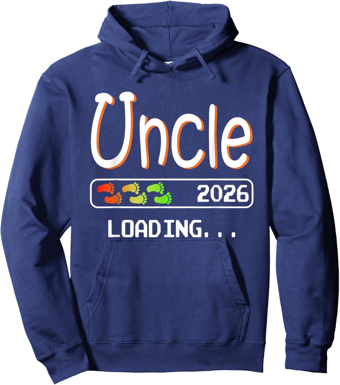 Future Uncle 2026 Loading Pregnancy Announcement Uncle Hoodie - Hoodie | Navy
