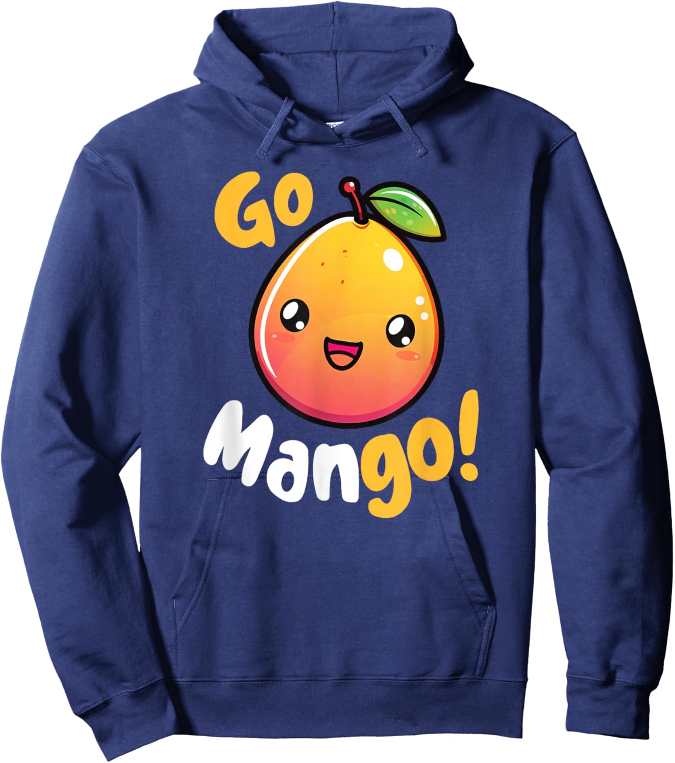 Kawaii Mango Pun Go Mango! Hoodie - Hoodie | Navy