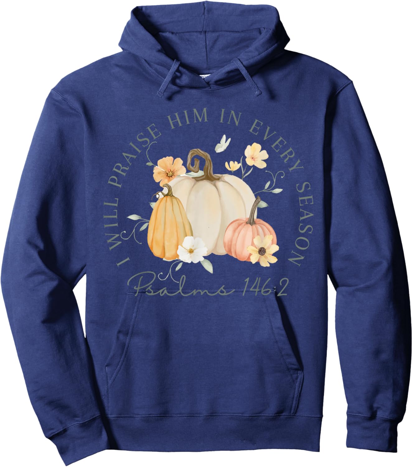 Fall Thanksgiving Pumpkin I Will Praise Him In Every Season Hoodie - Hoodie | Navy