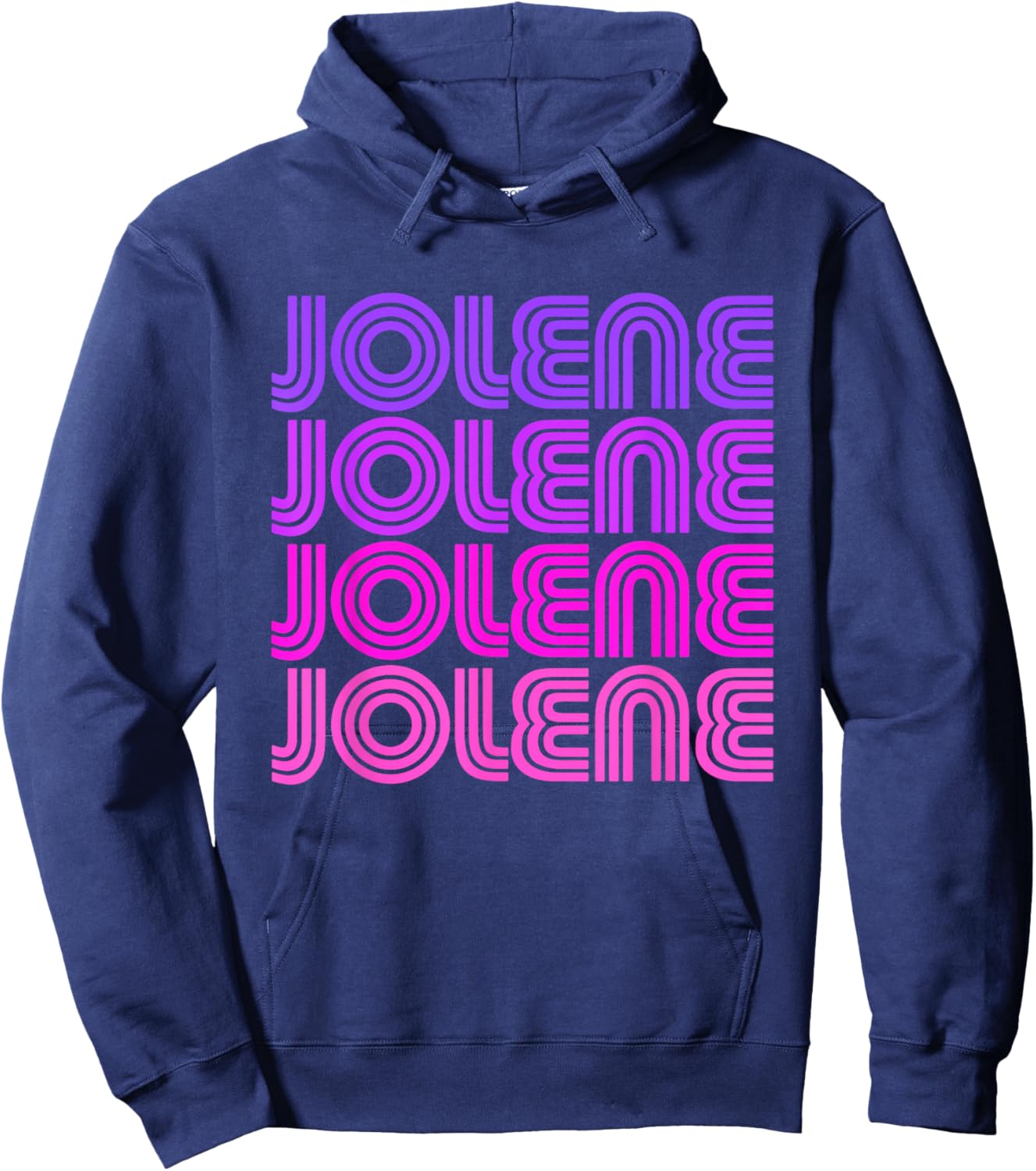 Jolene - First Name Jolene Retro Pink Purple Love 80s Style Hoodie - Hoodie | Navy