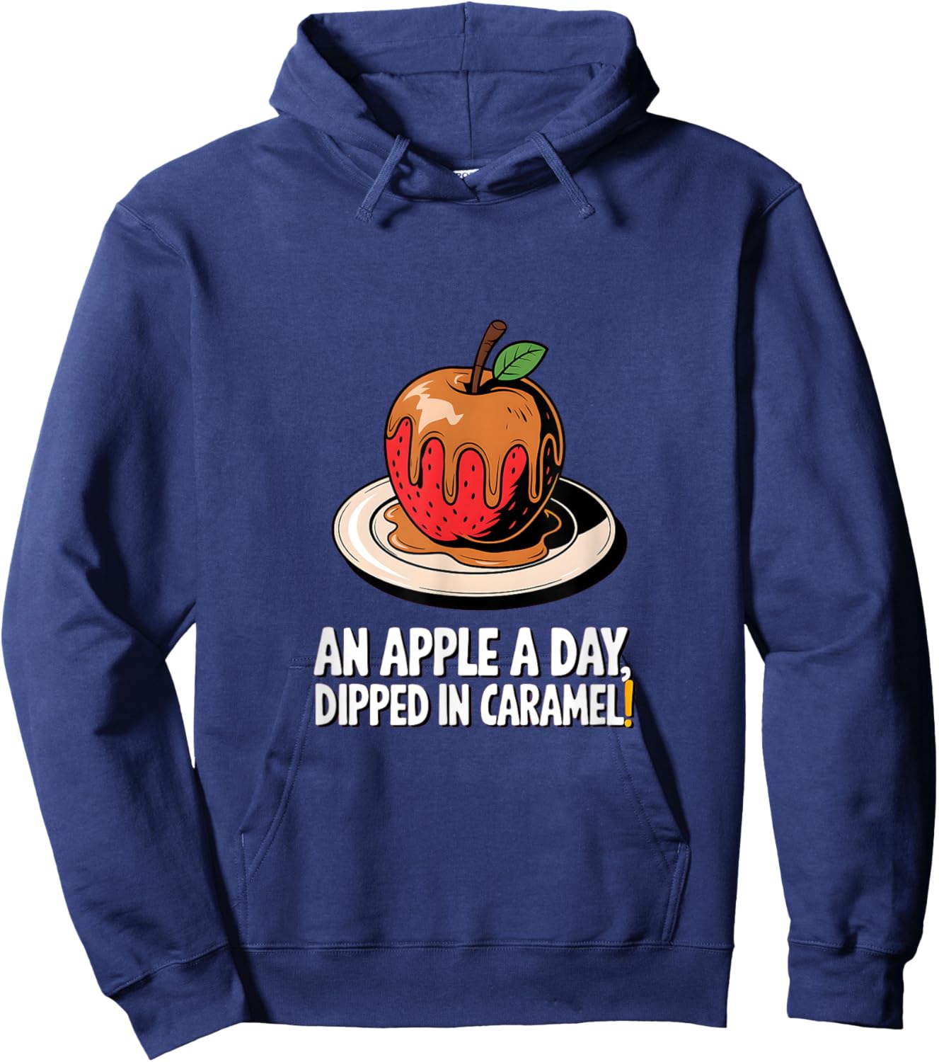Caramel Apple - An Apple a Day Dipped in Caramel Hoodie - Hoodie | Navy