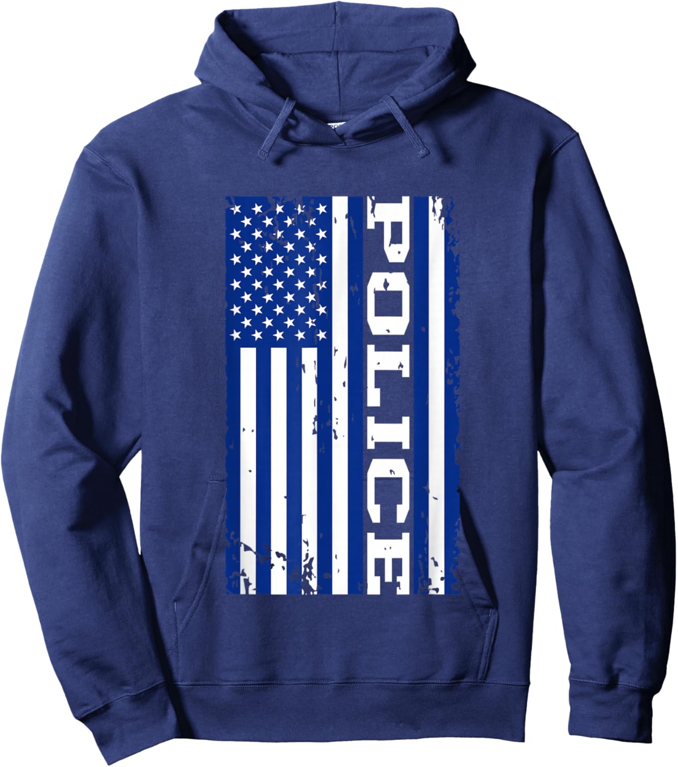 Police Officer USA American Flag Hoodie - Hoodie | Navy