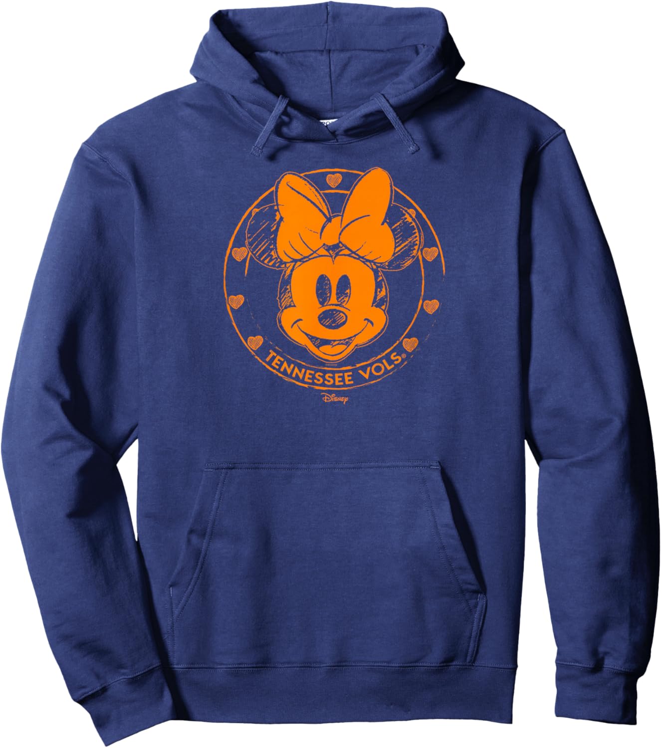 Tennessee Volunteers Minnie Mouse Sketch Dark Gray Hoodie - Hoodie | Navy