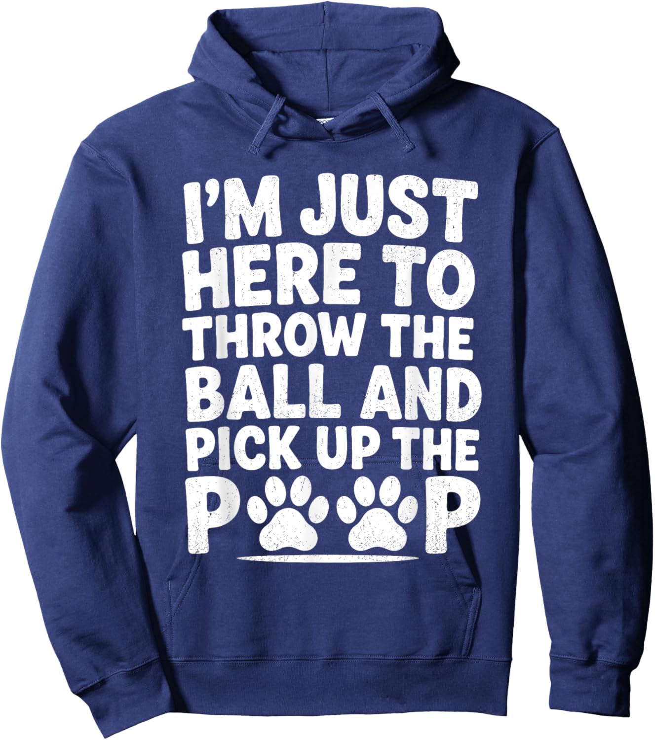 Throw Ball Pick Up Poop Funny Dog Walker Pet Sitter Dog Park Hoodie - Hoodie | Navy