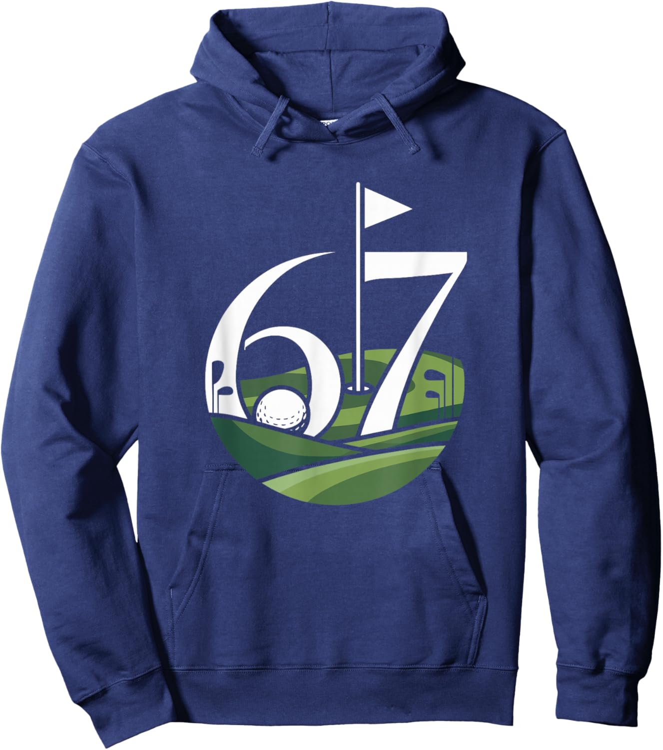 Golf 67 Six Seven Alpha Slang 6 7 Meme Kids Golfer Golfing Hoodie - Hoodie | Navy