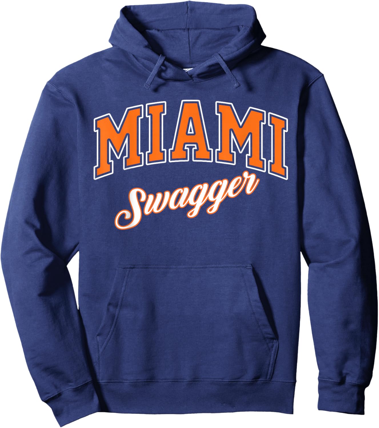 Miami Swagger Graphic Trendy Miami Vibes with Modern Flair Hoodie - Hoodie | Navy