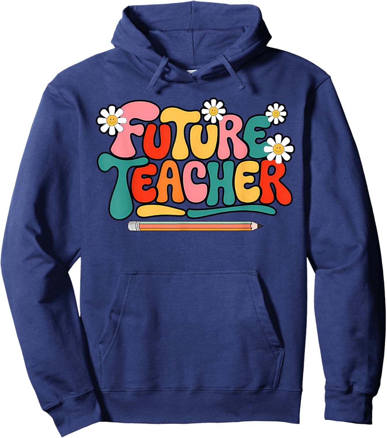 Groovy Future Teacher Student Graduation Teacher In Progress Hoodie - Hoodie | Navy