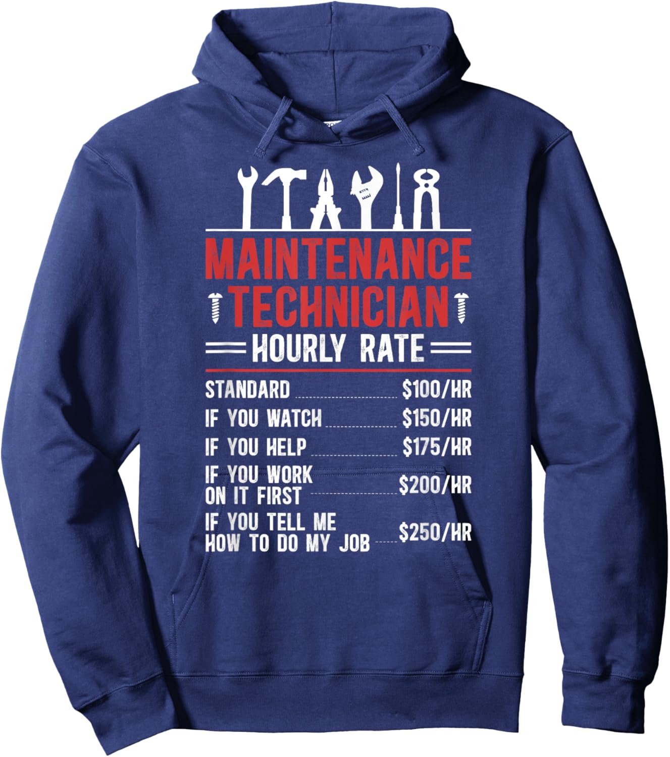Maintenance Technician Hourly Rate Maintenance Tech Hoodie - Hoodie | Navy
