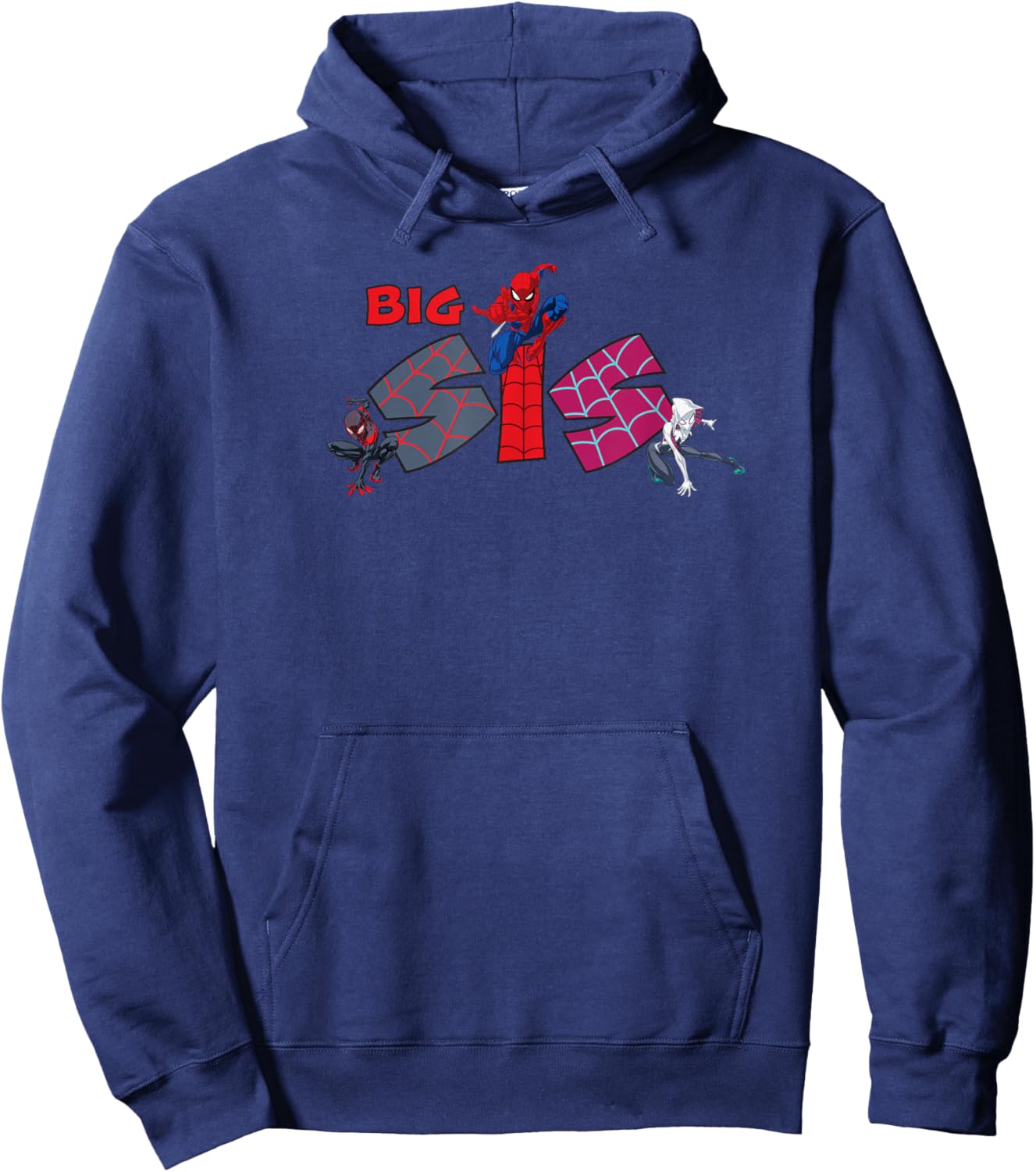 Marvel Spider-Man Trio Big Sis Sister Family Trip Matching Hoodie - Hoodie | Navy