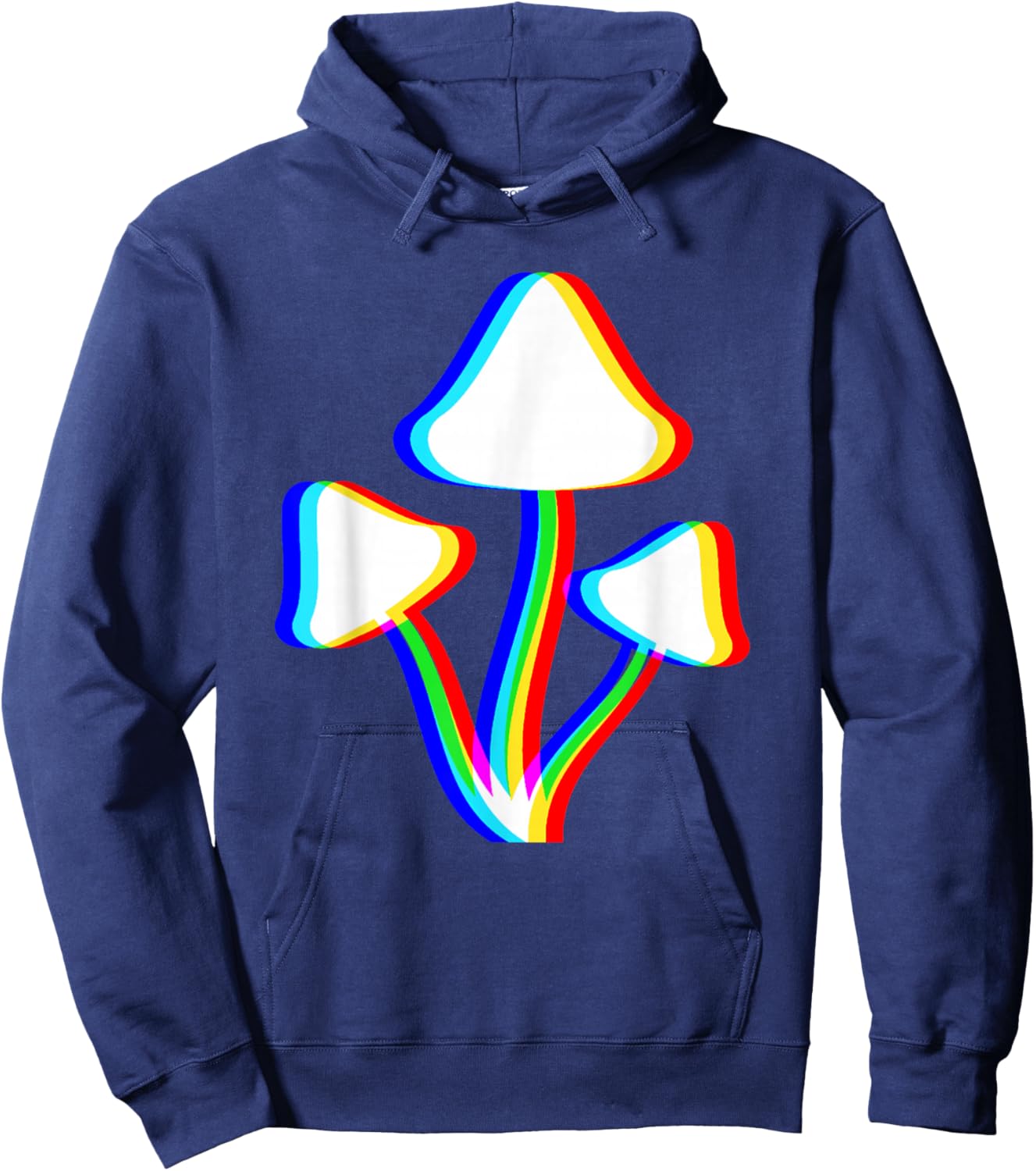 Mushroom Psychedelic EDM Trippy Vaporwave Techno Rave , Black, S Hoodie - Hoodie | Navy
