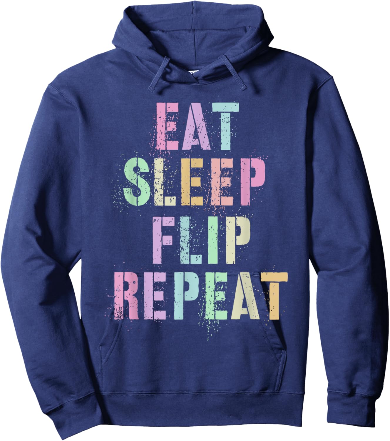 Fun Gymnast EAT SLEEP FLIP REPEAT Balance Beam Gymnastics Hoodie - Hoodie | Navy