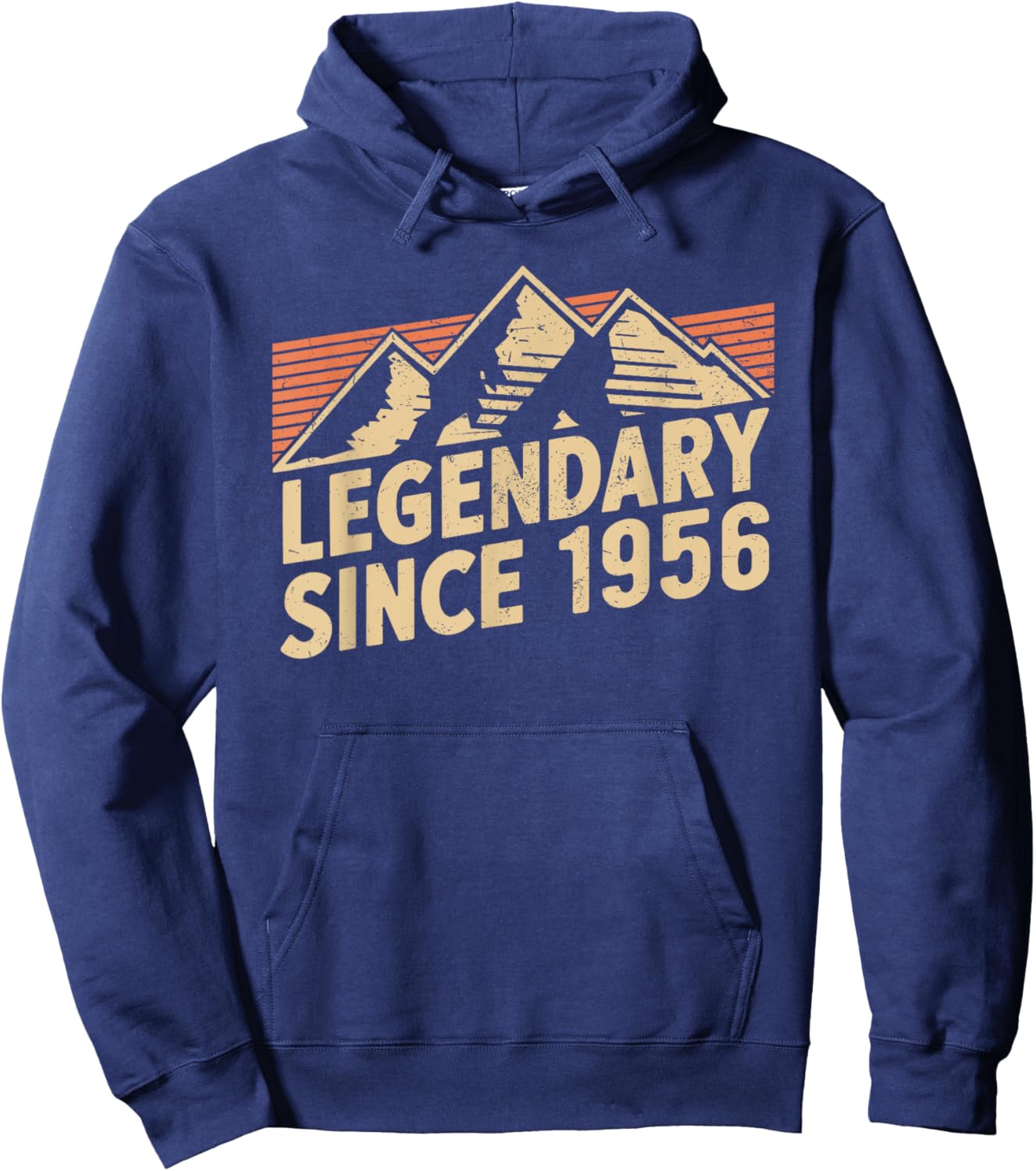 Legendary Since 1956 Birthday Mountain Retro Vintage 1956 Hoodie - Hoodie | Navy