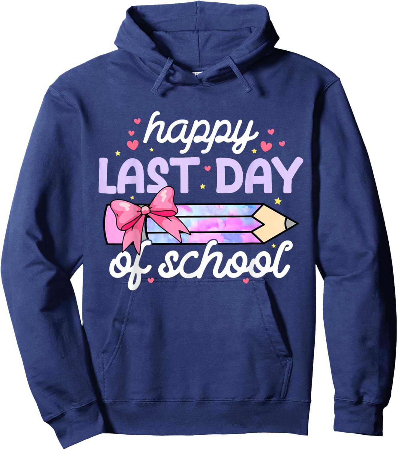 Last Day of School Shirt Coquette Bow School Graduation Hoodie - Hoodie | Navy