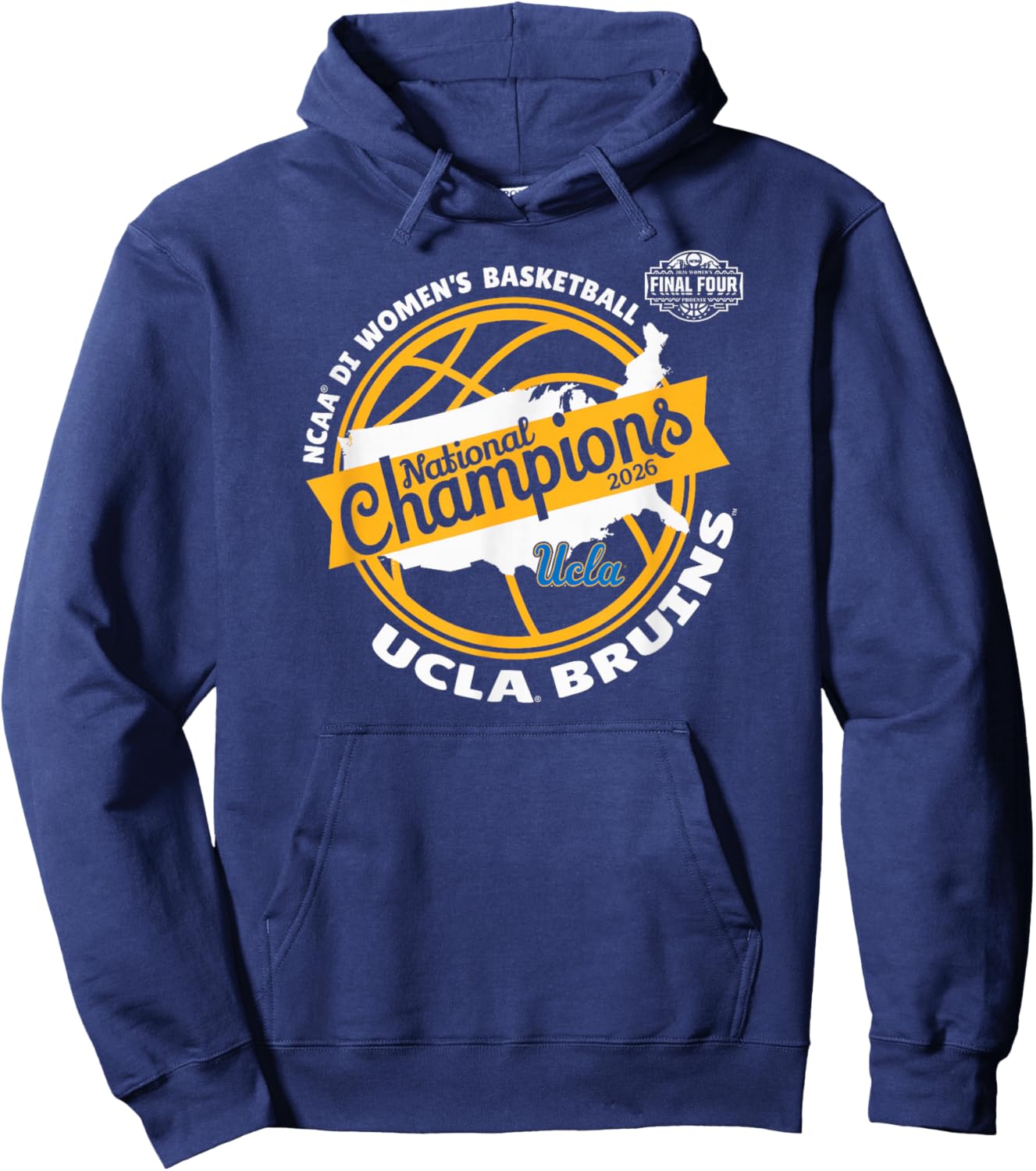 UCLA Bruins Women's Basketball 2026 National Champs Black Hoodie - Hoodie | Navy