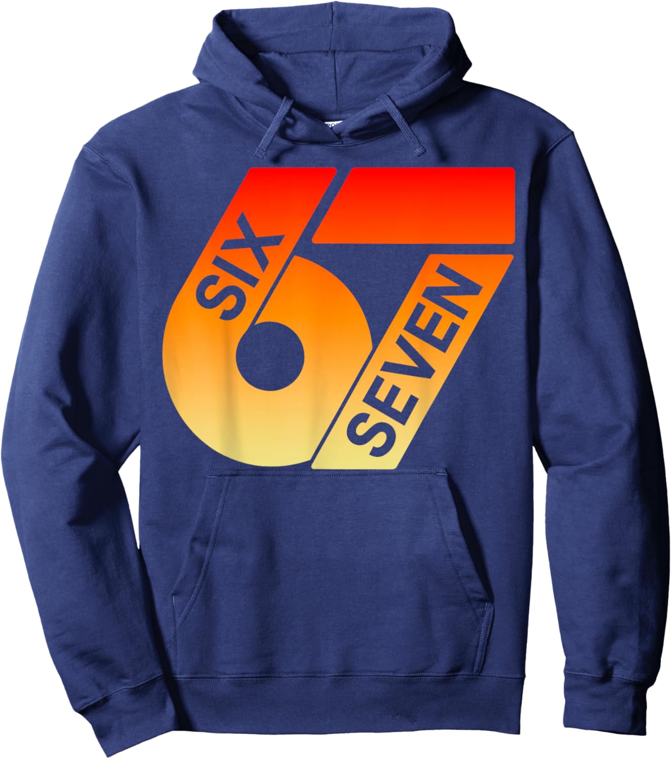 Six Seven 67 Buntes 6 7 Gen Alpha Slang Lustiges 6-7 Meme Hoodie - Hoodie | Navy
