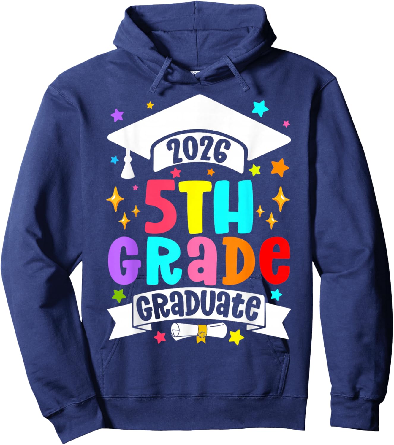 Kids 2026 5th Grade Graduate Last Day of School Graduation Hoodie - Hoodie | Navy