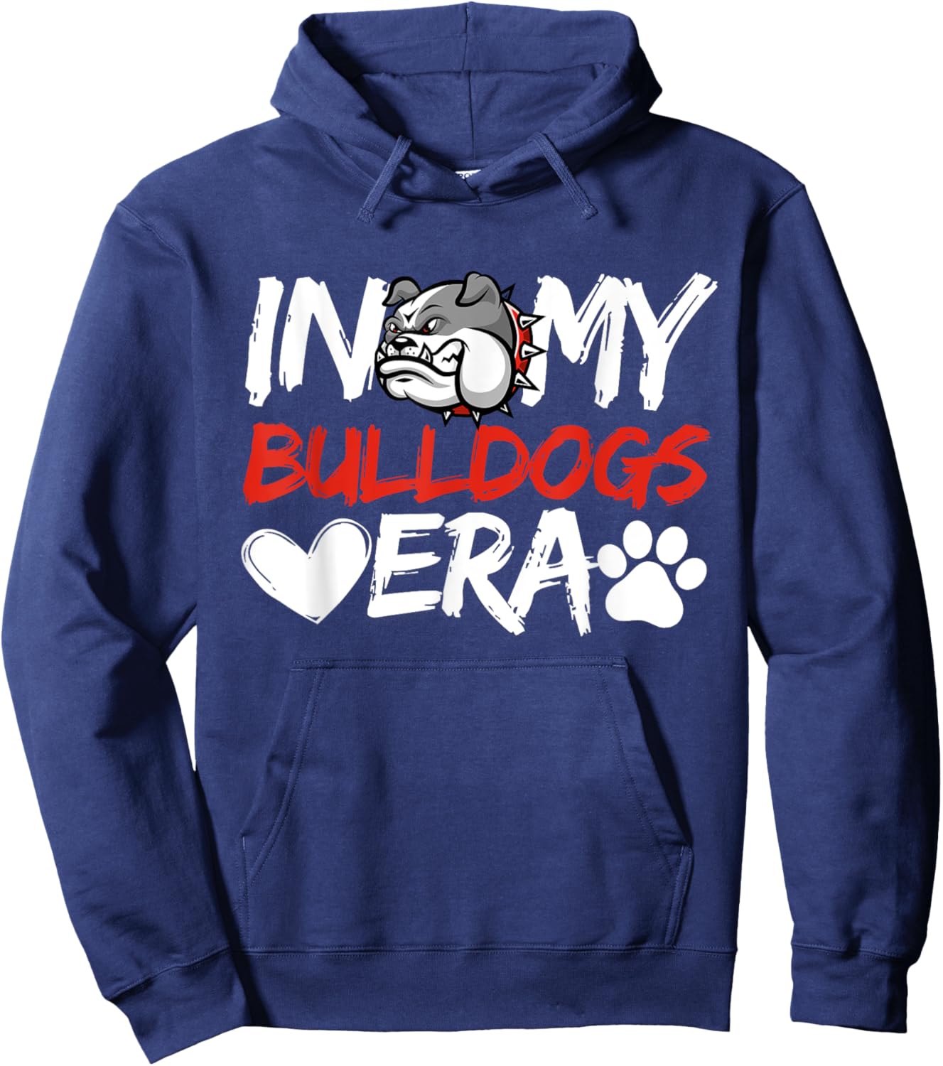 In My Bulldogs Era Bulldog Mascot Sports Fan Vintage Men Boy Hoodie - Hoodie | Navy
