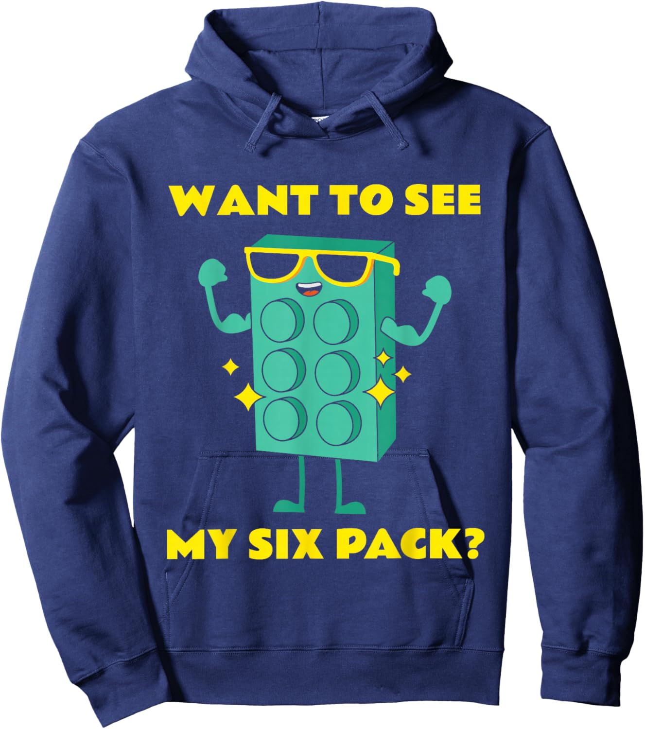 Funny Six Pack Bricks Lover Master Builder Gift Hoodie - Hoodie | Navy